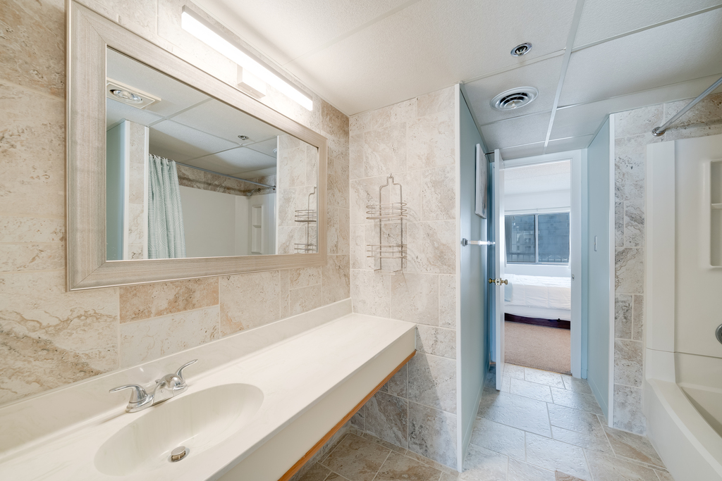 The perfect space to freshen up after a fun filled beach day.