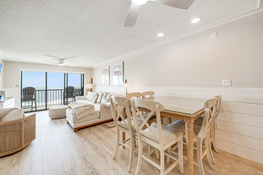 Enjoy the company and the view from this Dining Room Table.
