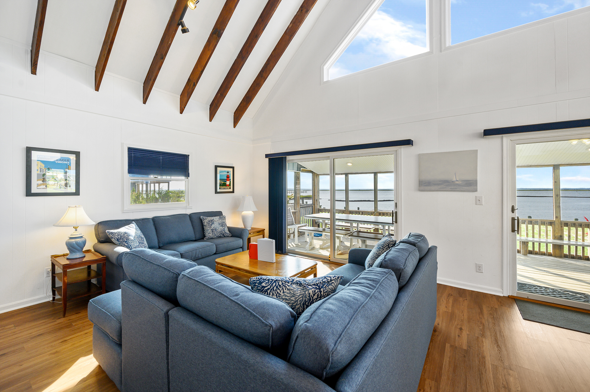 Oversized, comfy furnishings in Living Area.