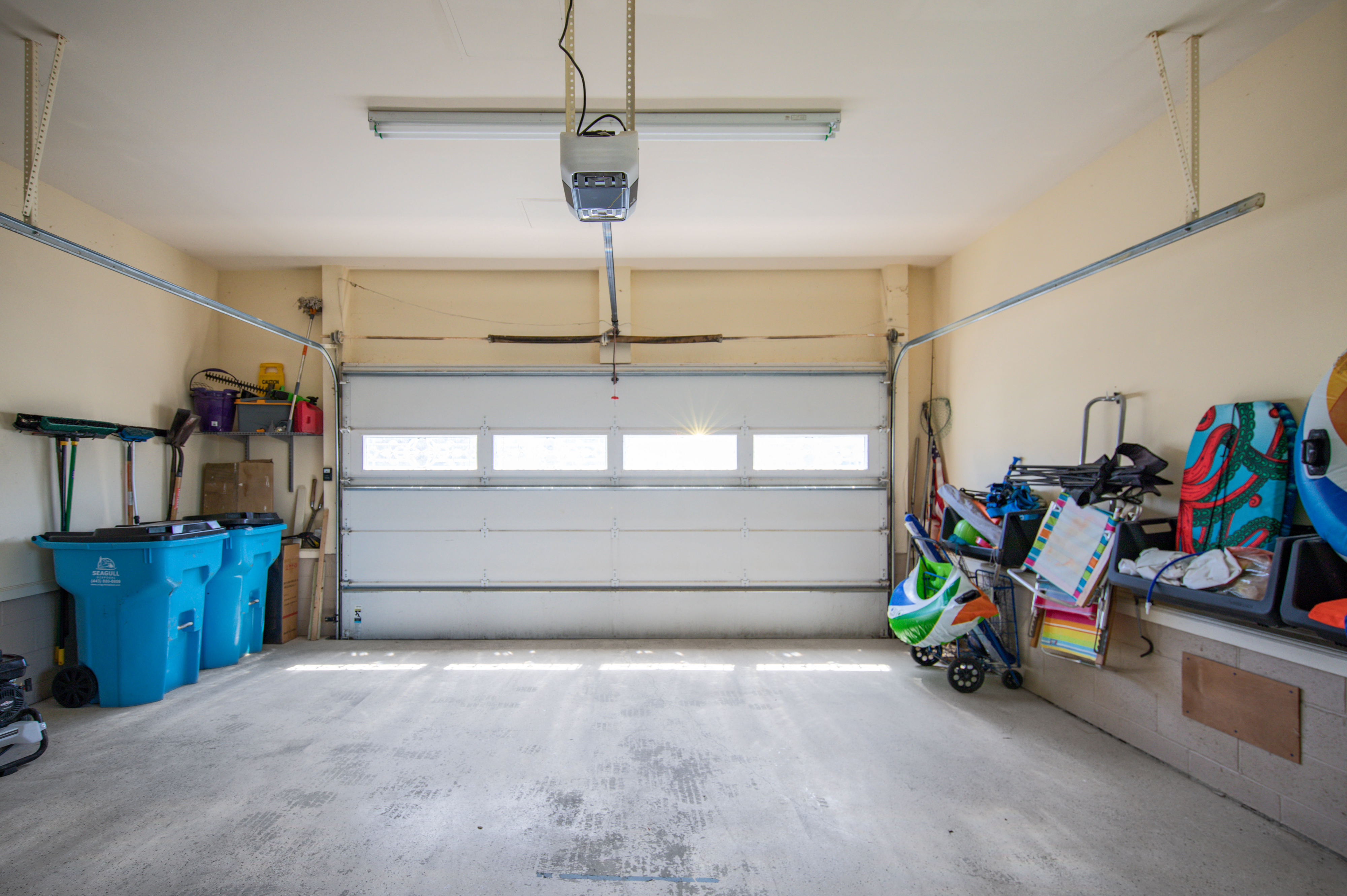 Park in the private driveway or in the Garage!