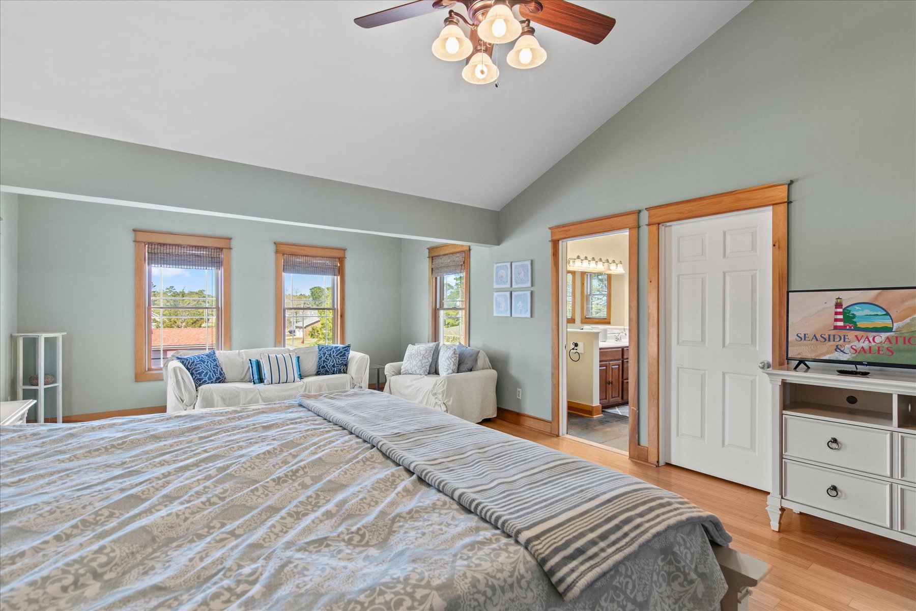 Bedroom 1 is on the top floor, with amazing Views.