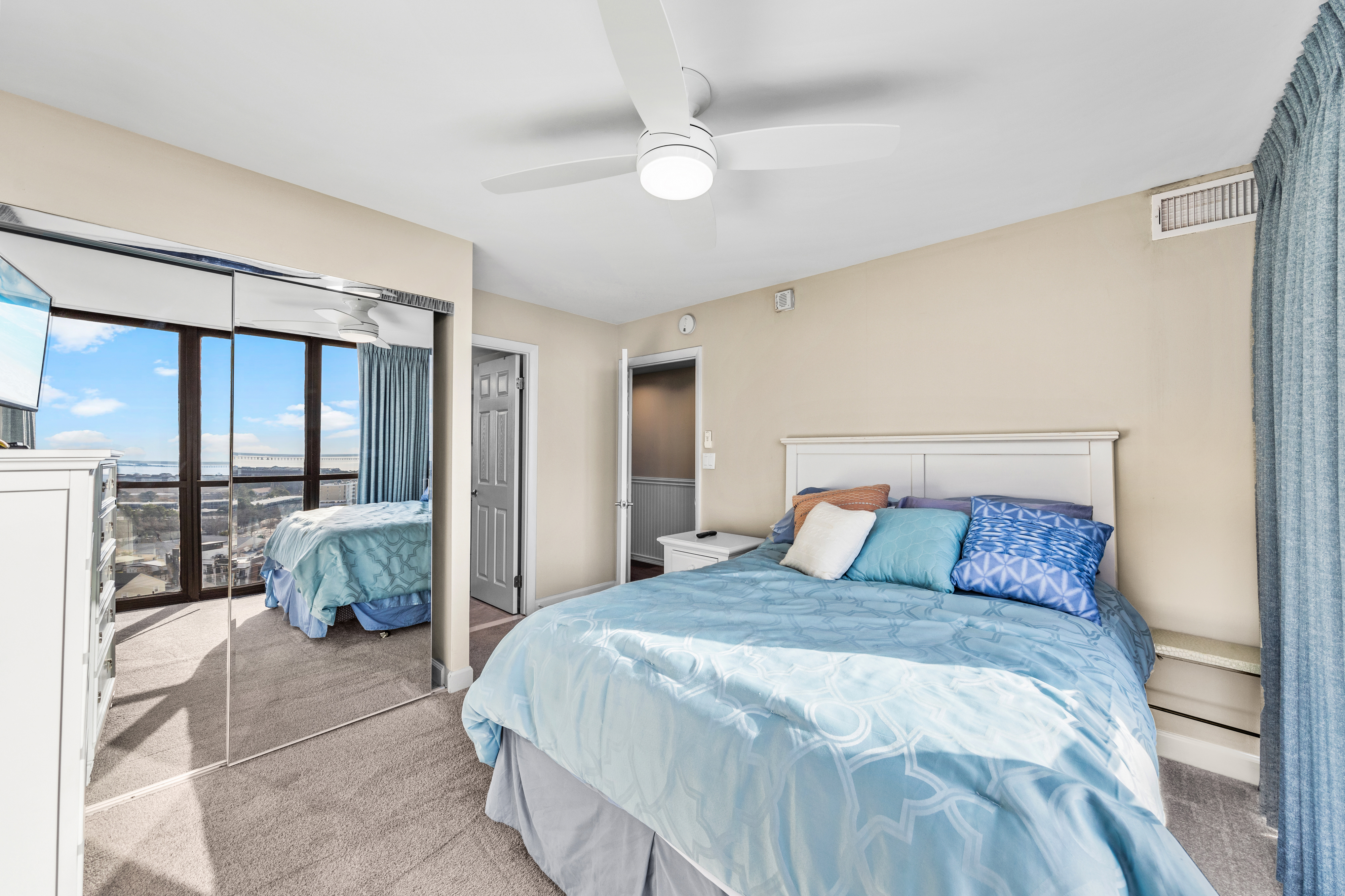 Slip away into dreamland in this plush queen size bed.