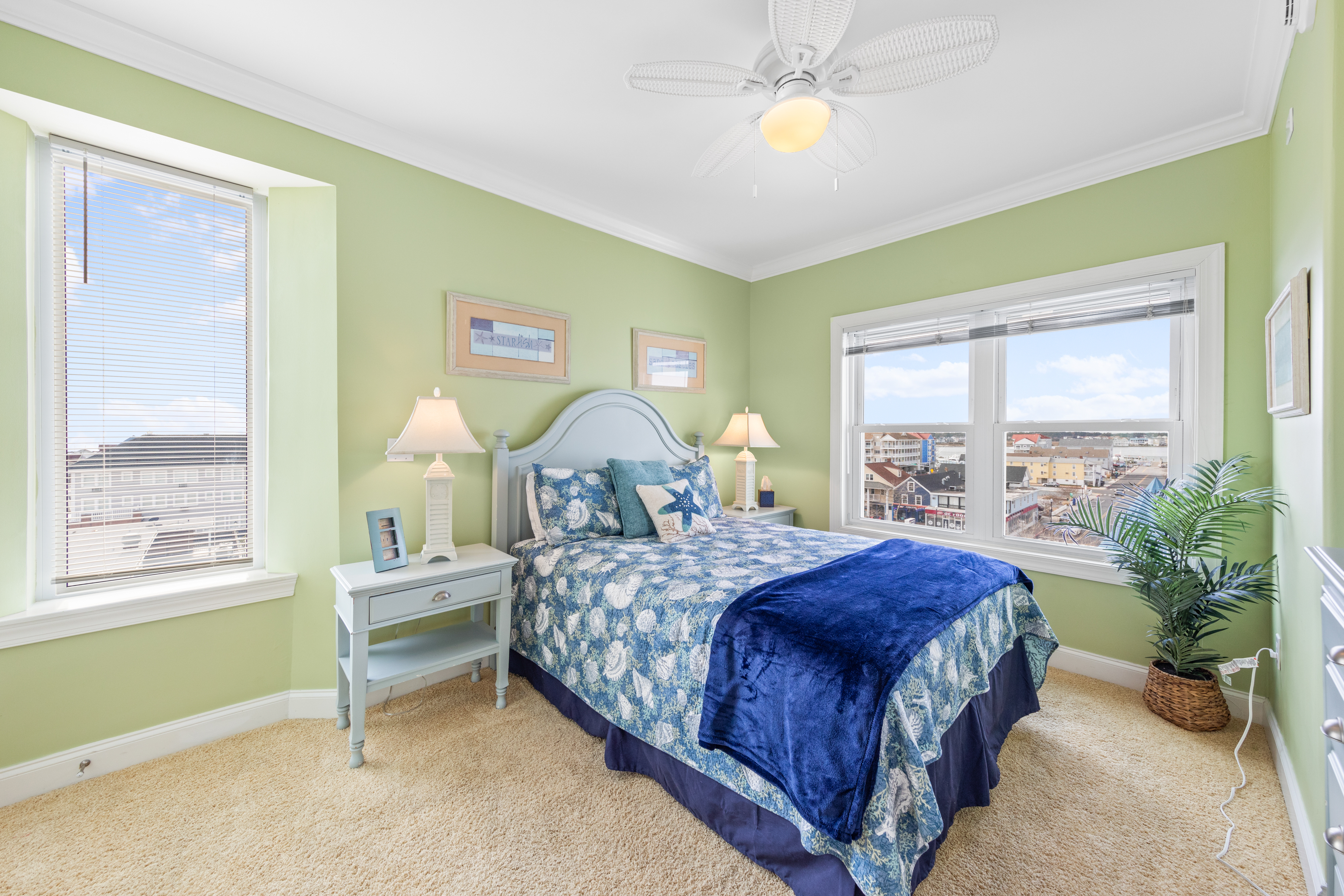 Enjoy views of the city from bedroom 3.