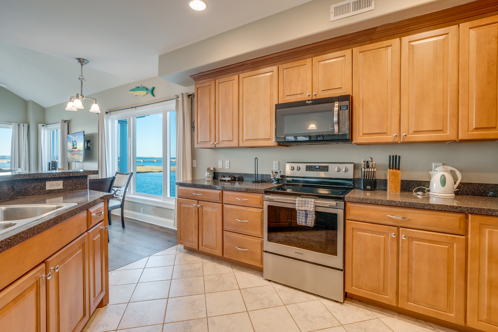 Warm Wood Cabinetry and ample Countertop Space.