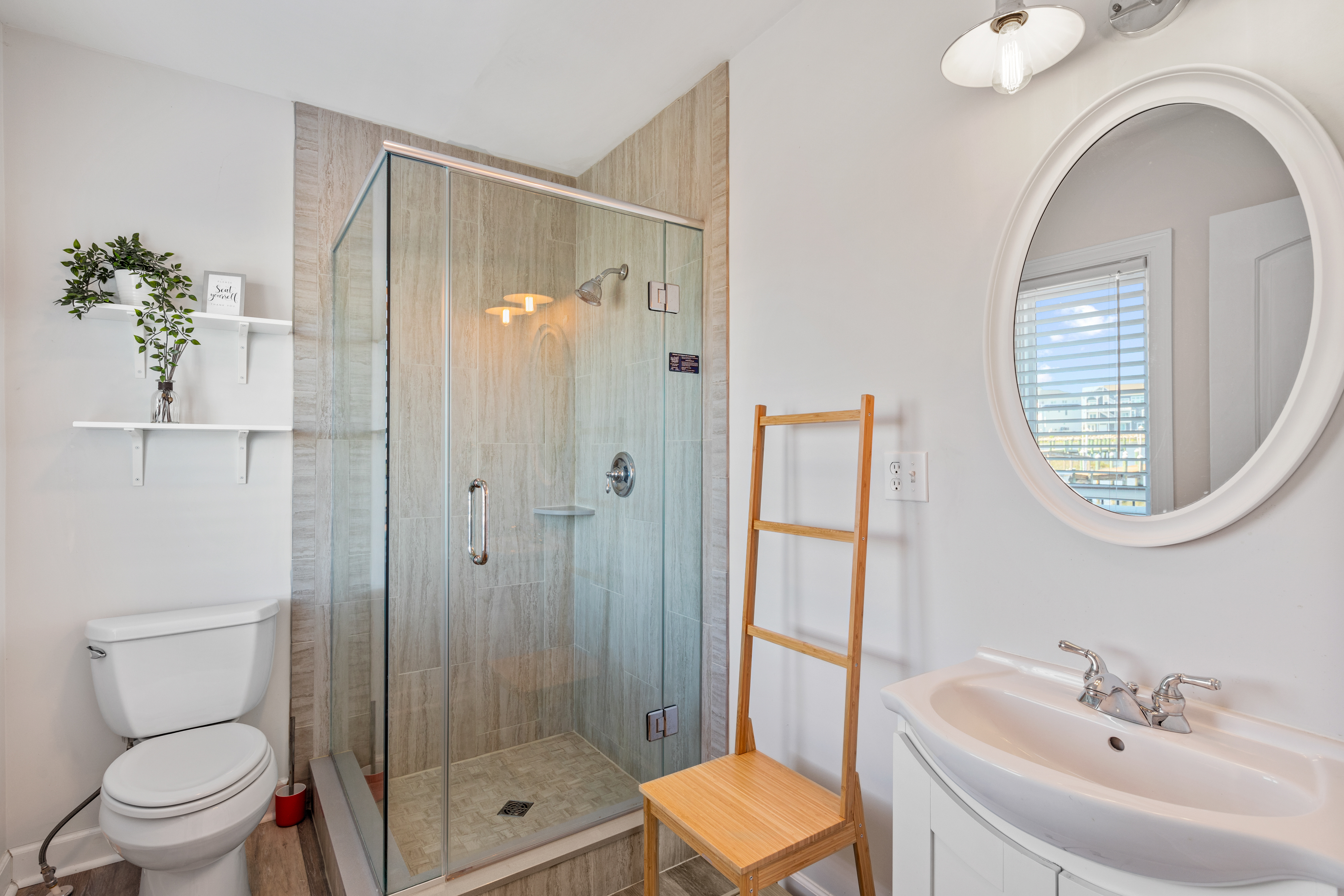 First Floor Full Bath with a stand-up walk-in Shower.