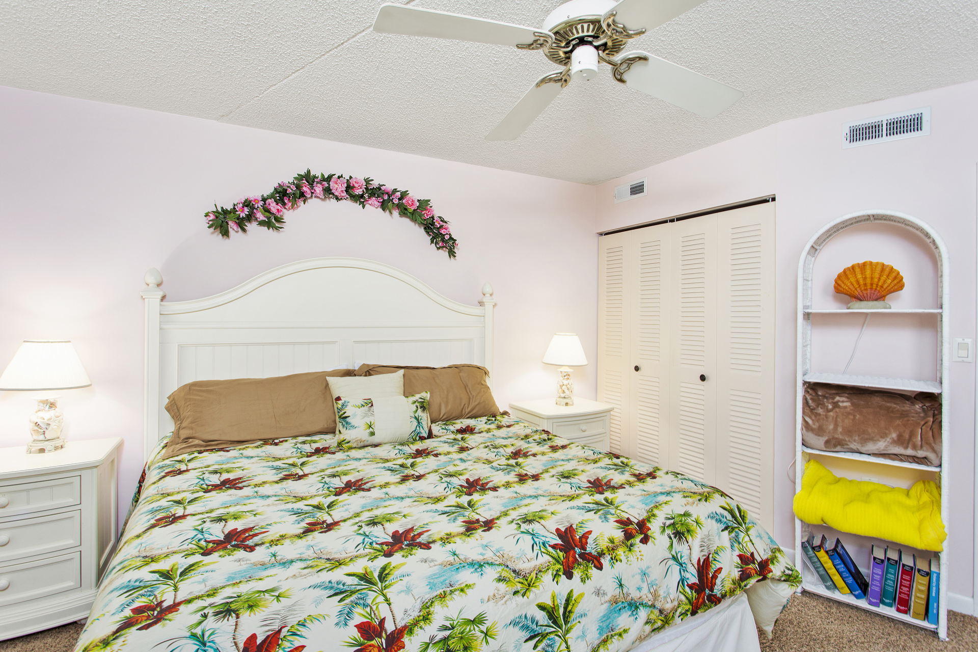 Bedroom 1 offers a Plush King Bed.