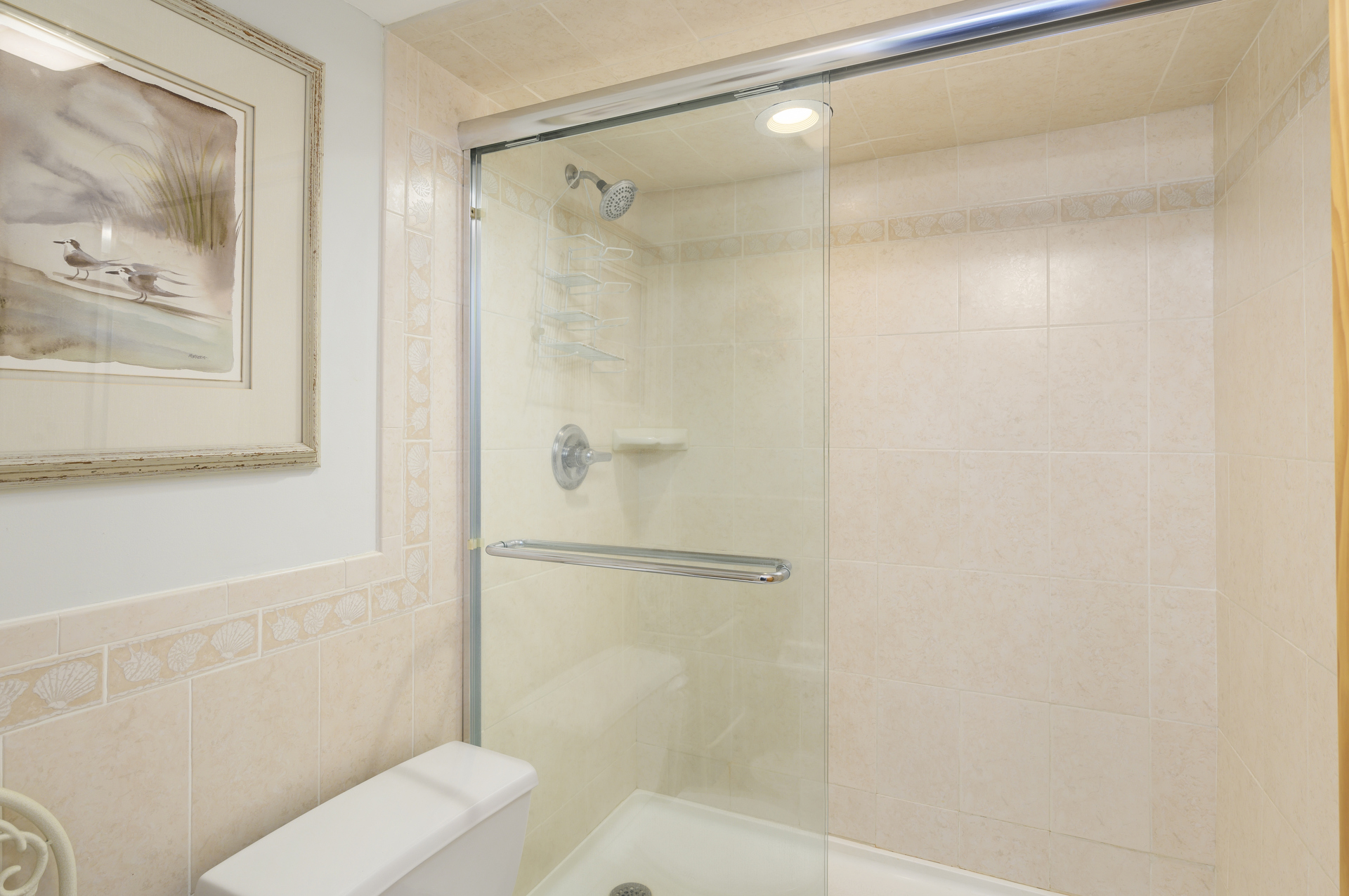 Wash away all your worries in the Large Walk In Shower!