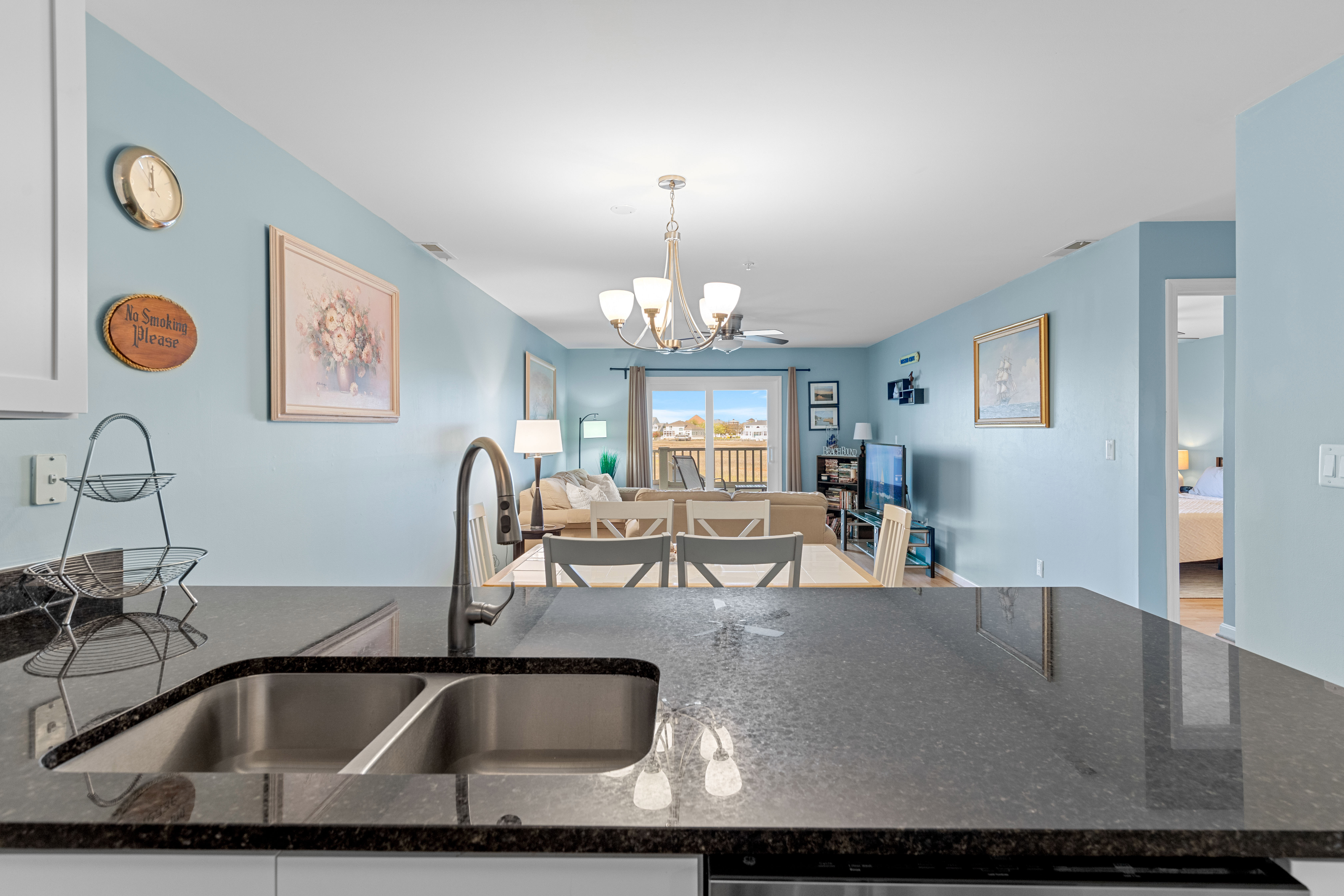 The check in your family will love cooking with these views!