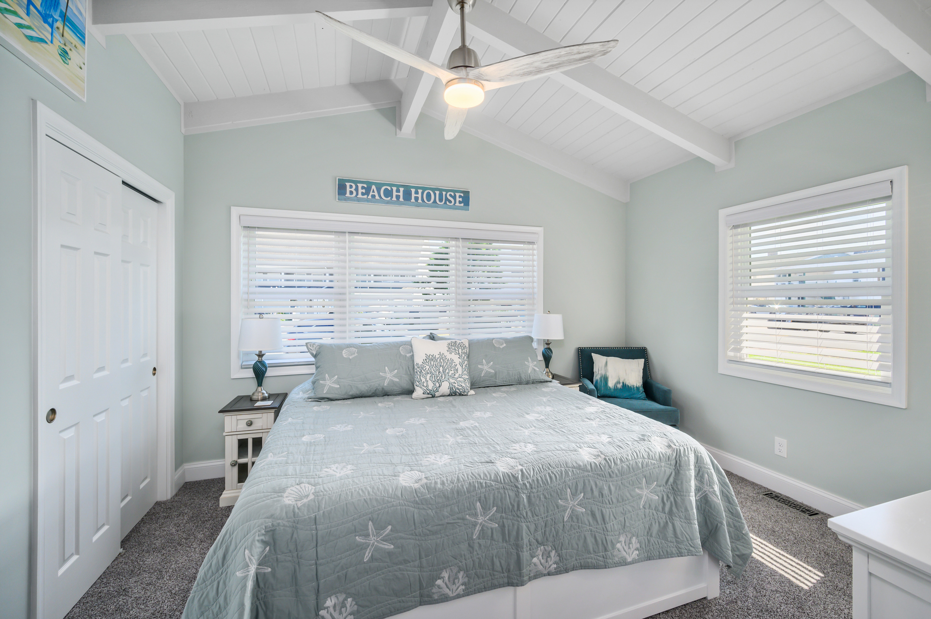 Bedroom 1 offers a luxurious king bed.