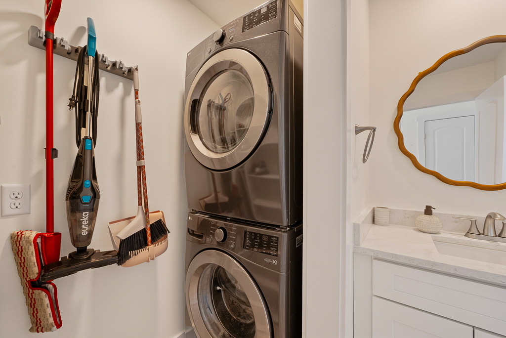 Stackable Washer and Dryer for your convenience.