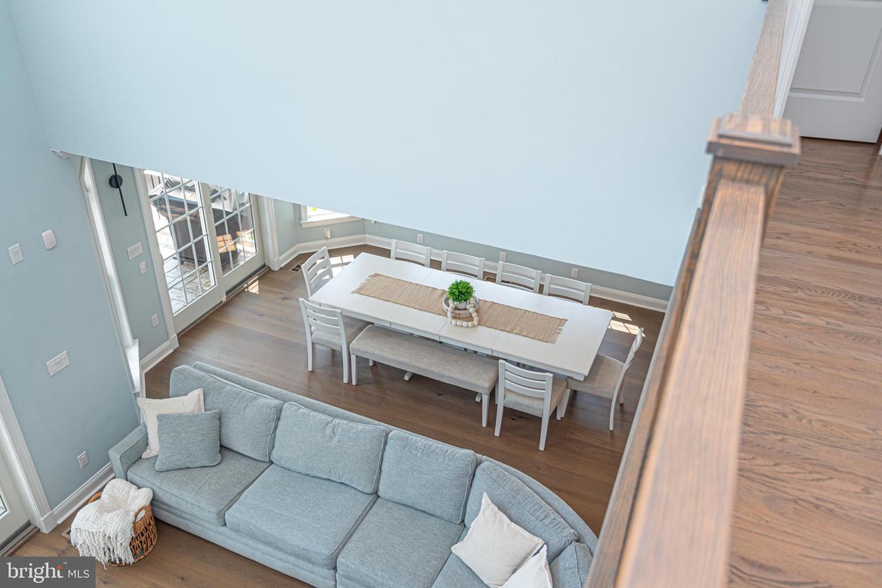 Overlooking the Living and Dining Area from the Second Floor.