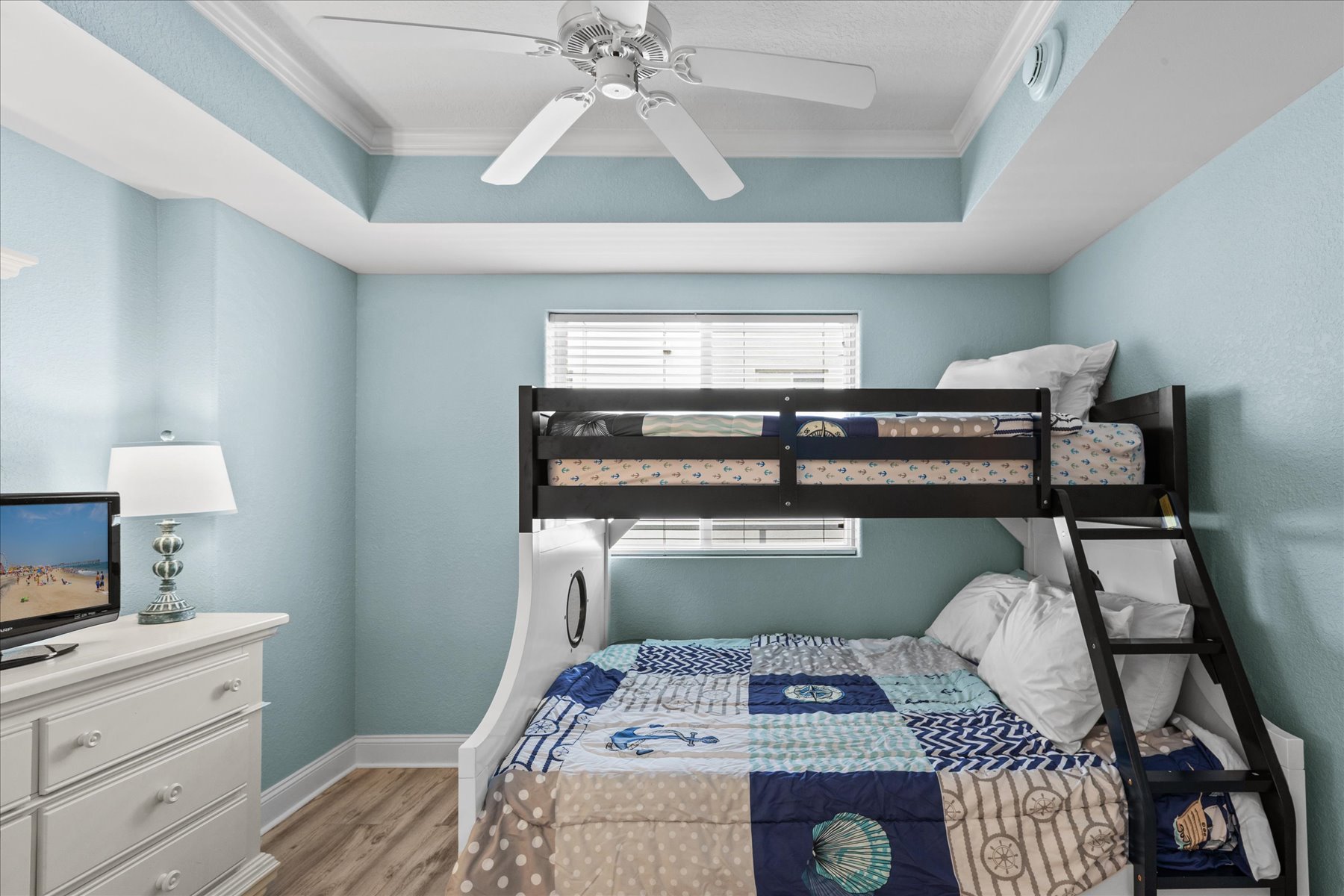 This Bedroom will sleep 3 with a Pyramid Bunk.