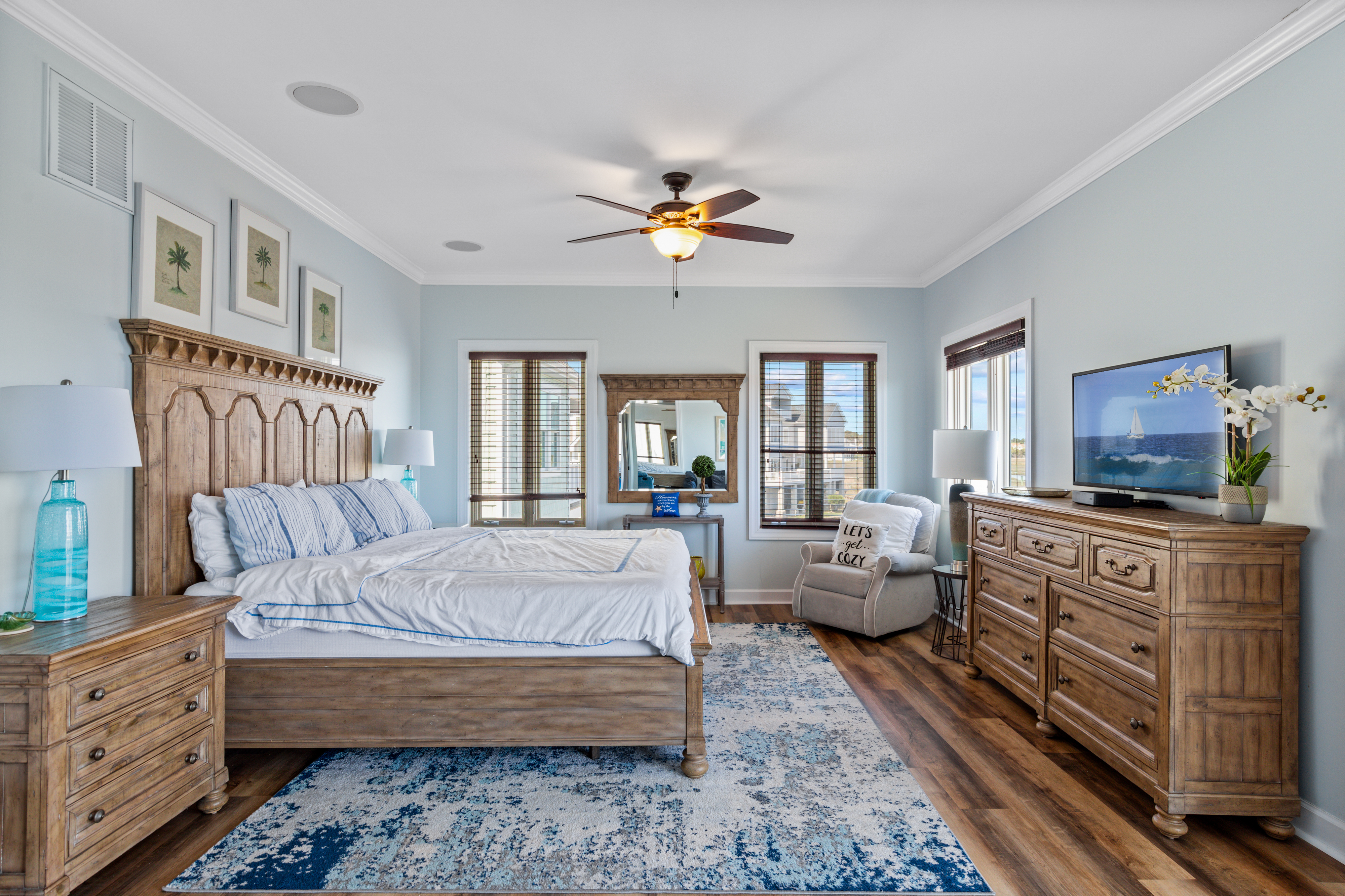 This 2nd Floor Bedroom has a plush King Bed.
