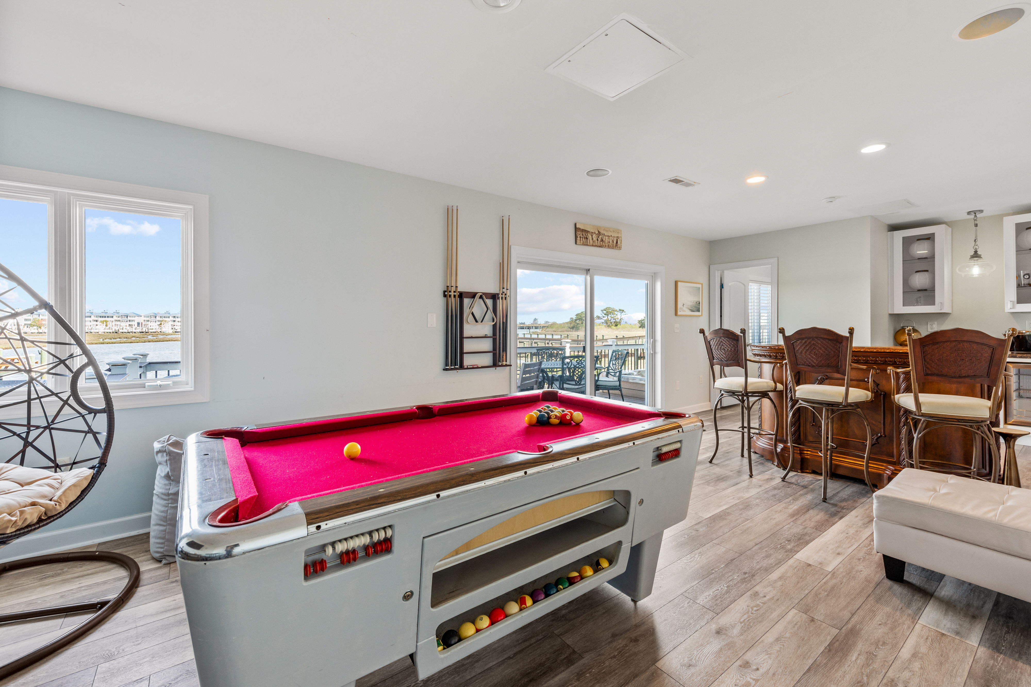 Unwind with a game of pool after a day of fun in the sun.