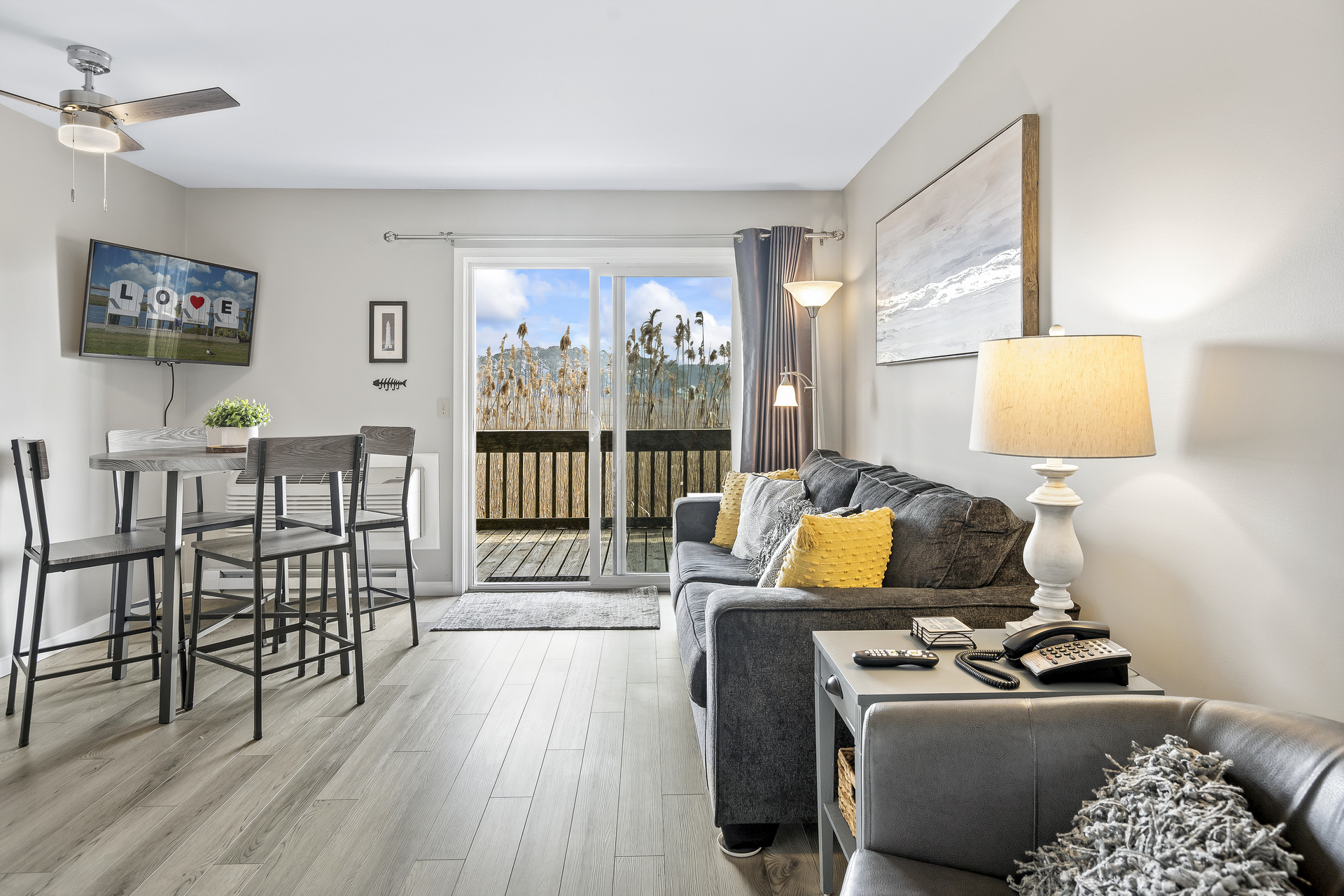 Beautiful Beachy Floors reminiscent of a stroll on the Boardwalk.
