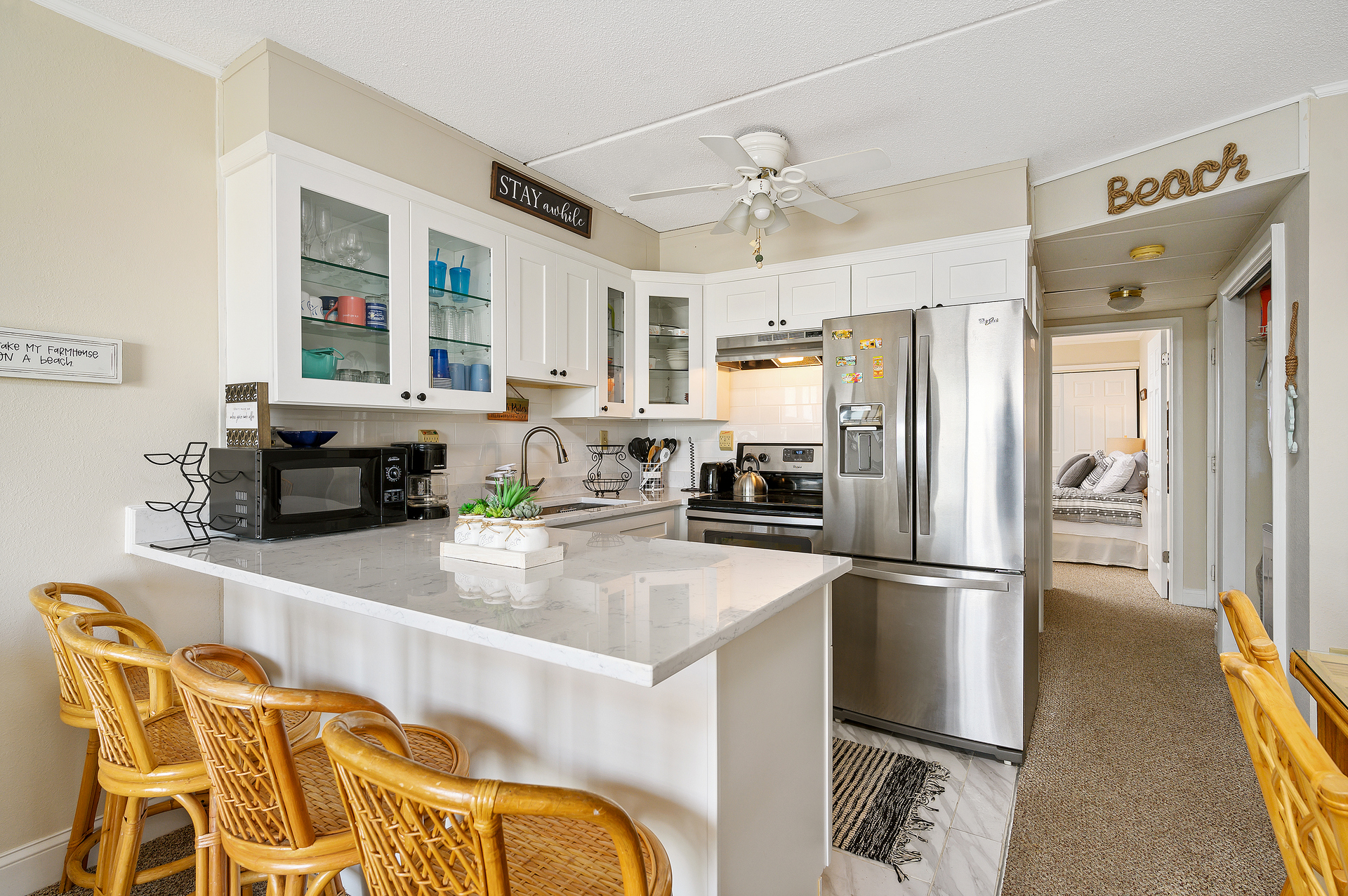 This beautiful, wide open kitchen makes meals a breeze