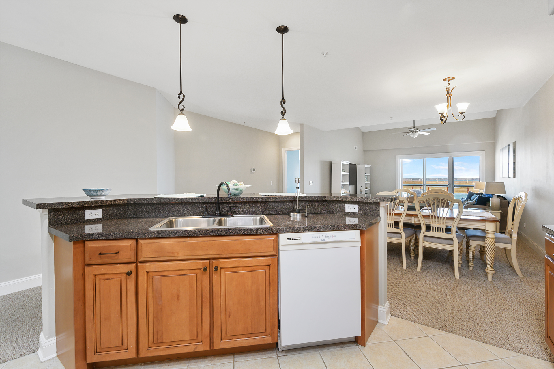 Take in Water Views while preparing family meals.