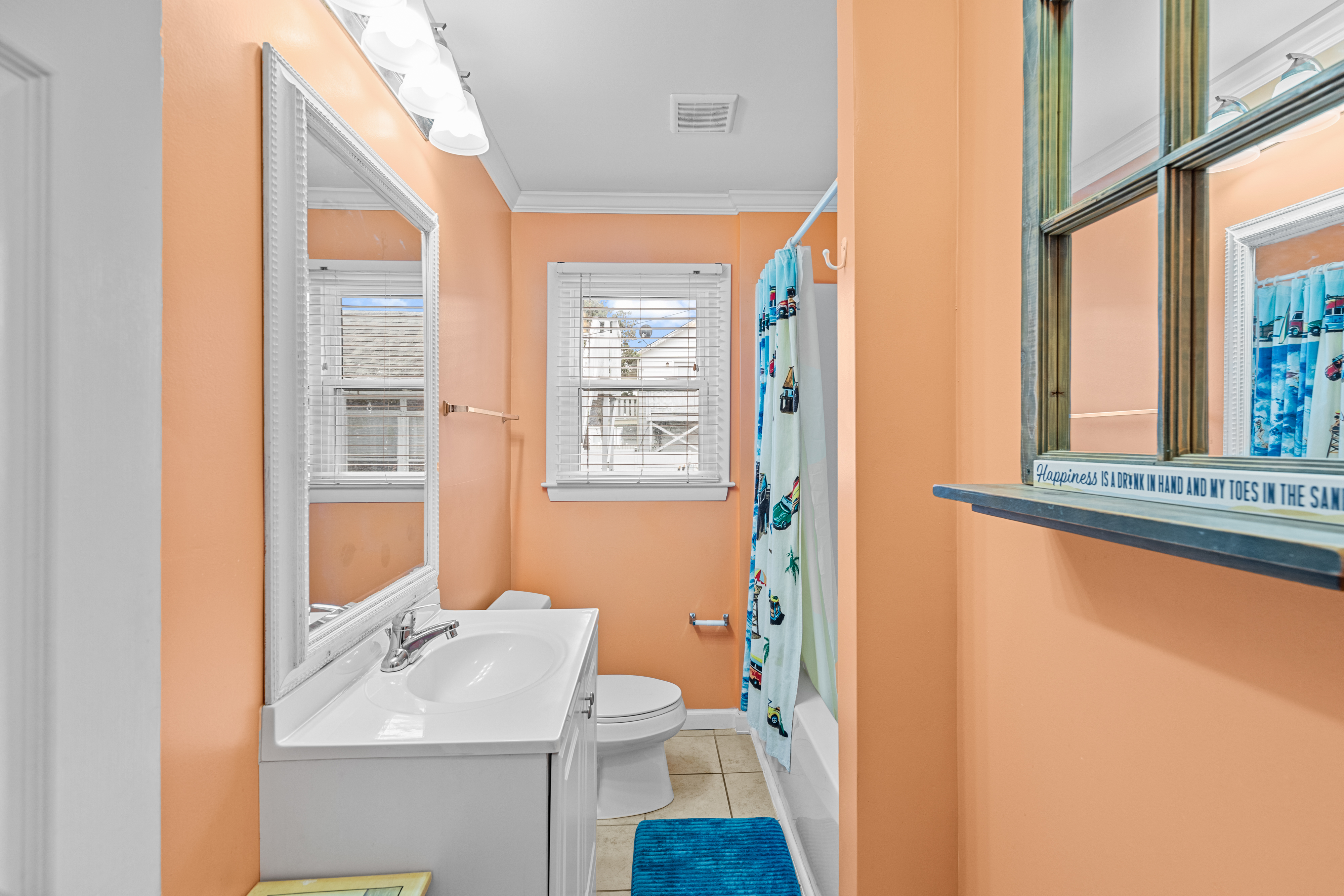 The perfect space to freshen up after a fun-filled day at the beach.