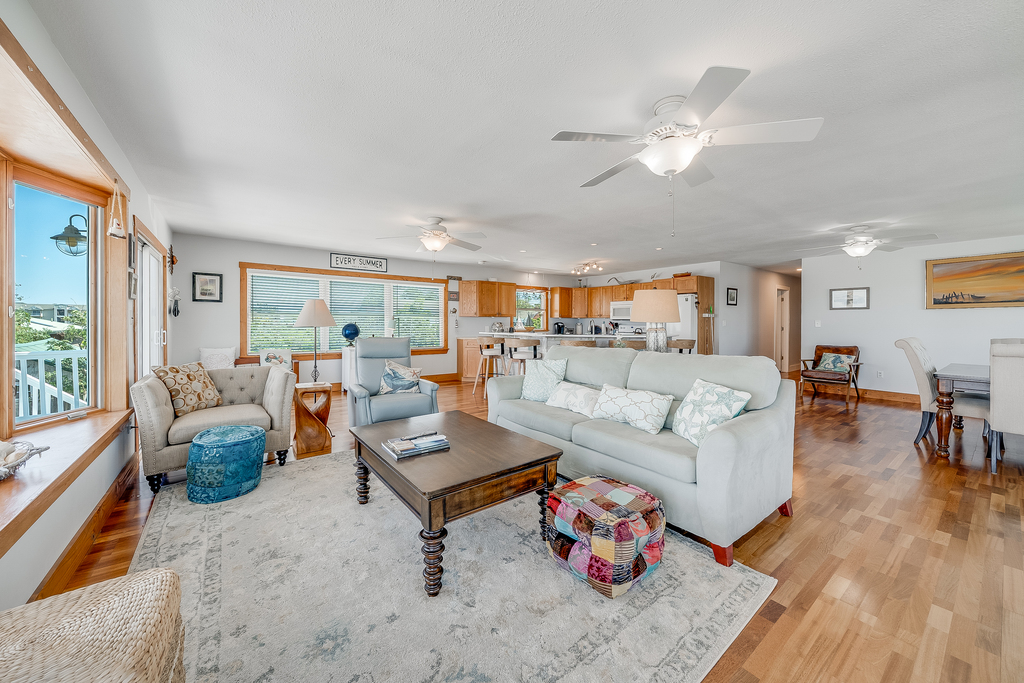 Spacious Living Area perfect for relaxing after a fun-filled day at the beach.