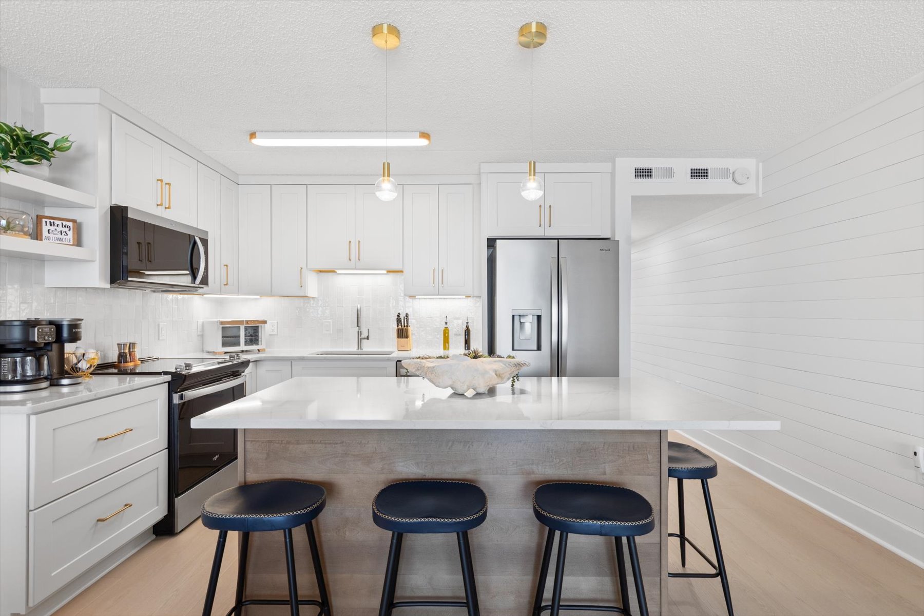 The open-concept allows you to never miss the family fun.