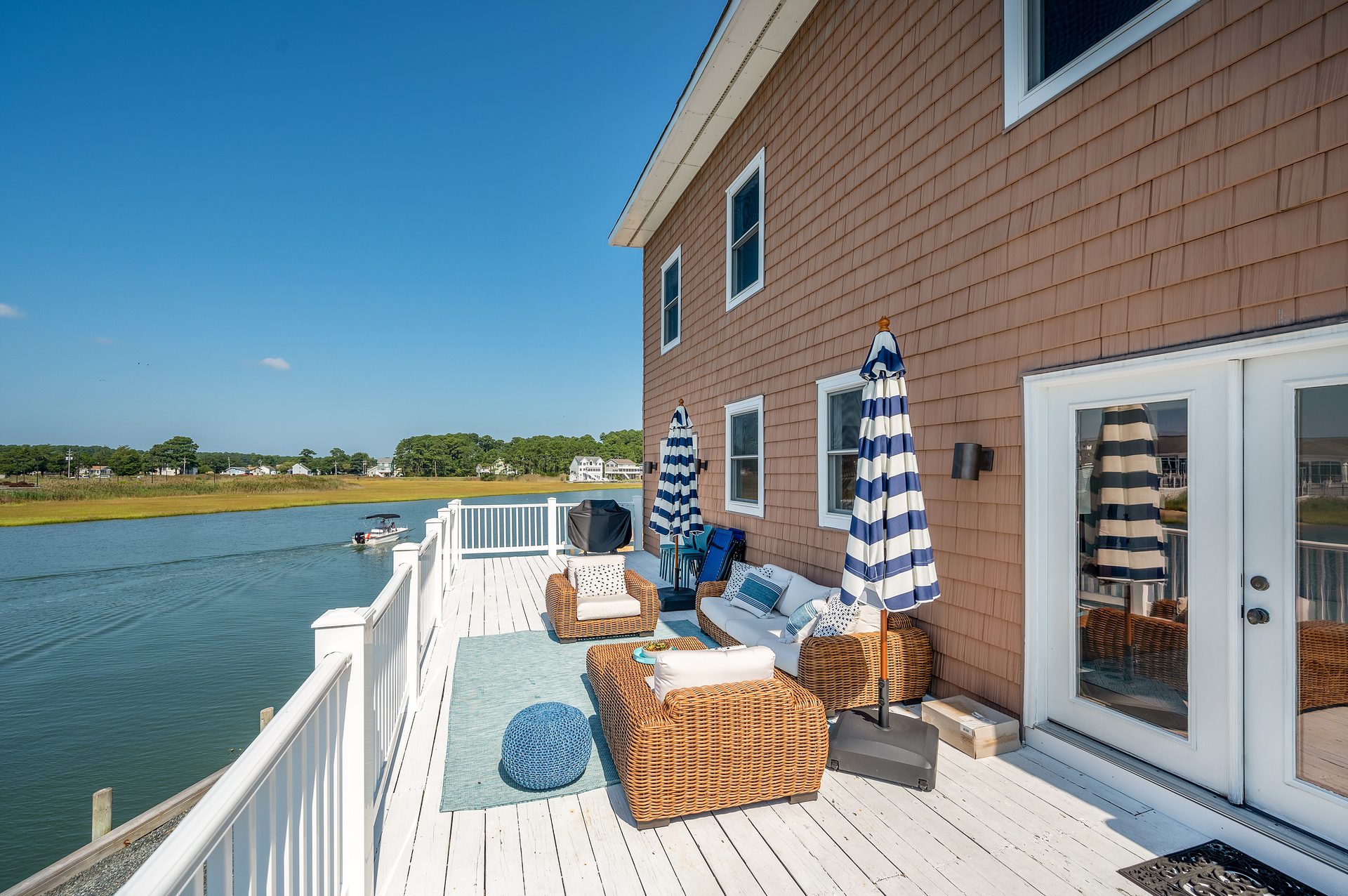 Watch Herons, Egrets, and Eagles fish for their morning meal.