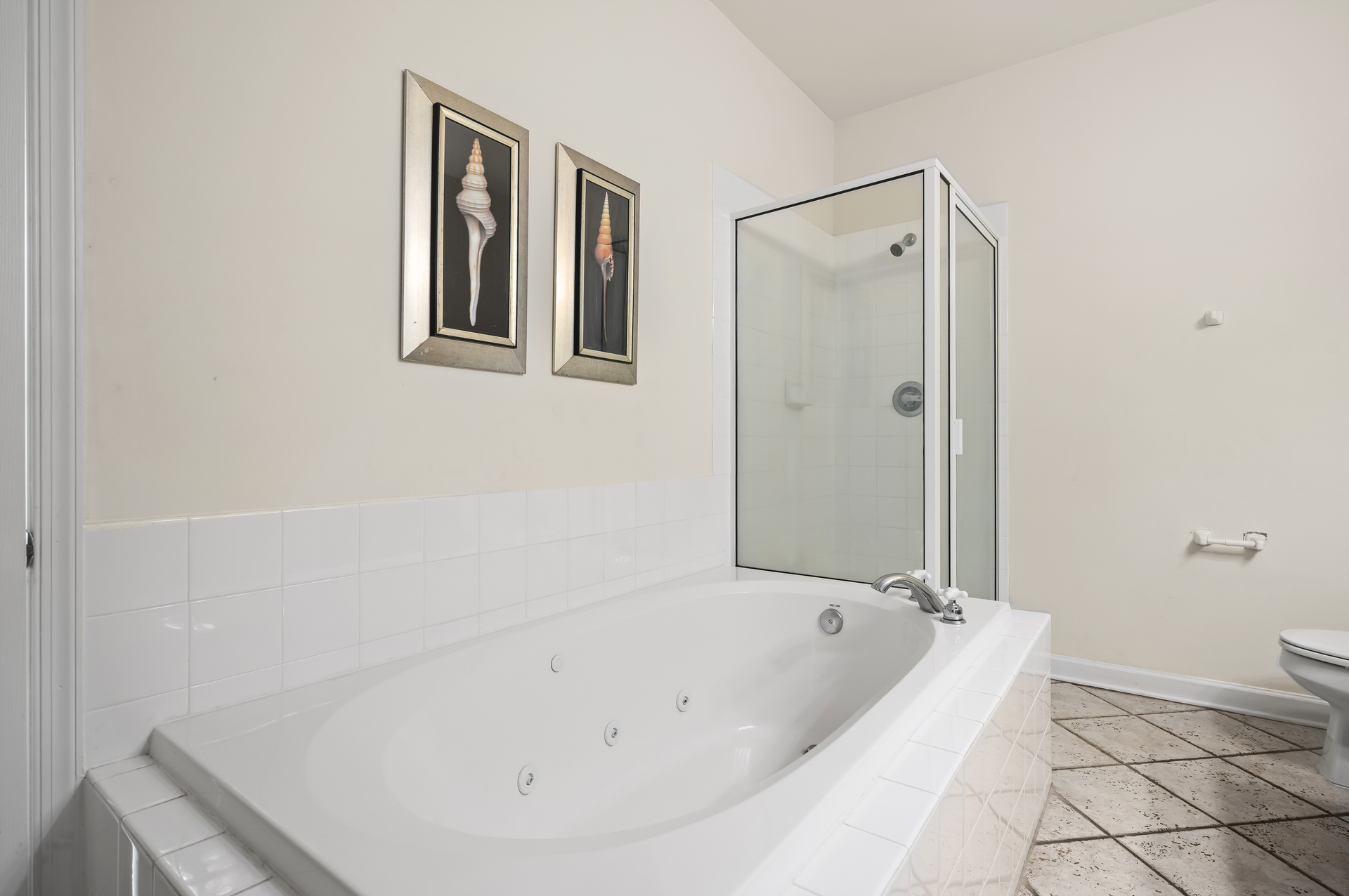 You can also enjoy the glassed in shower