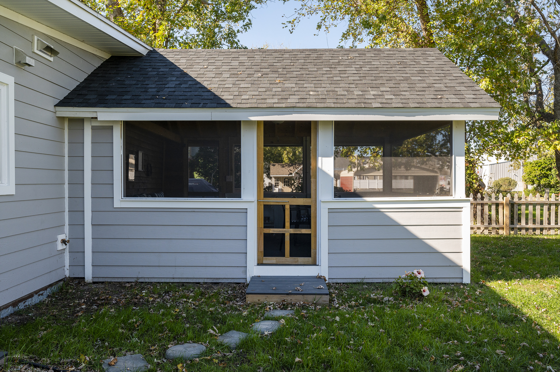 Slip outside to the backyard.....