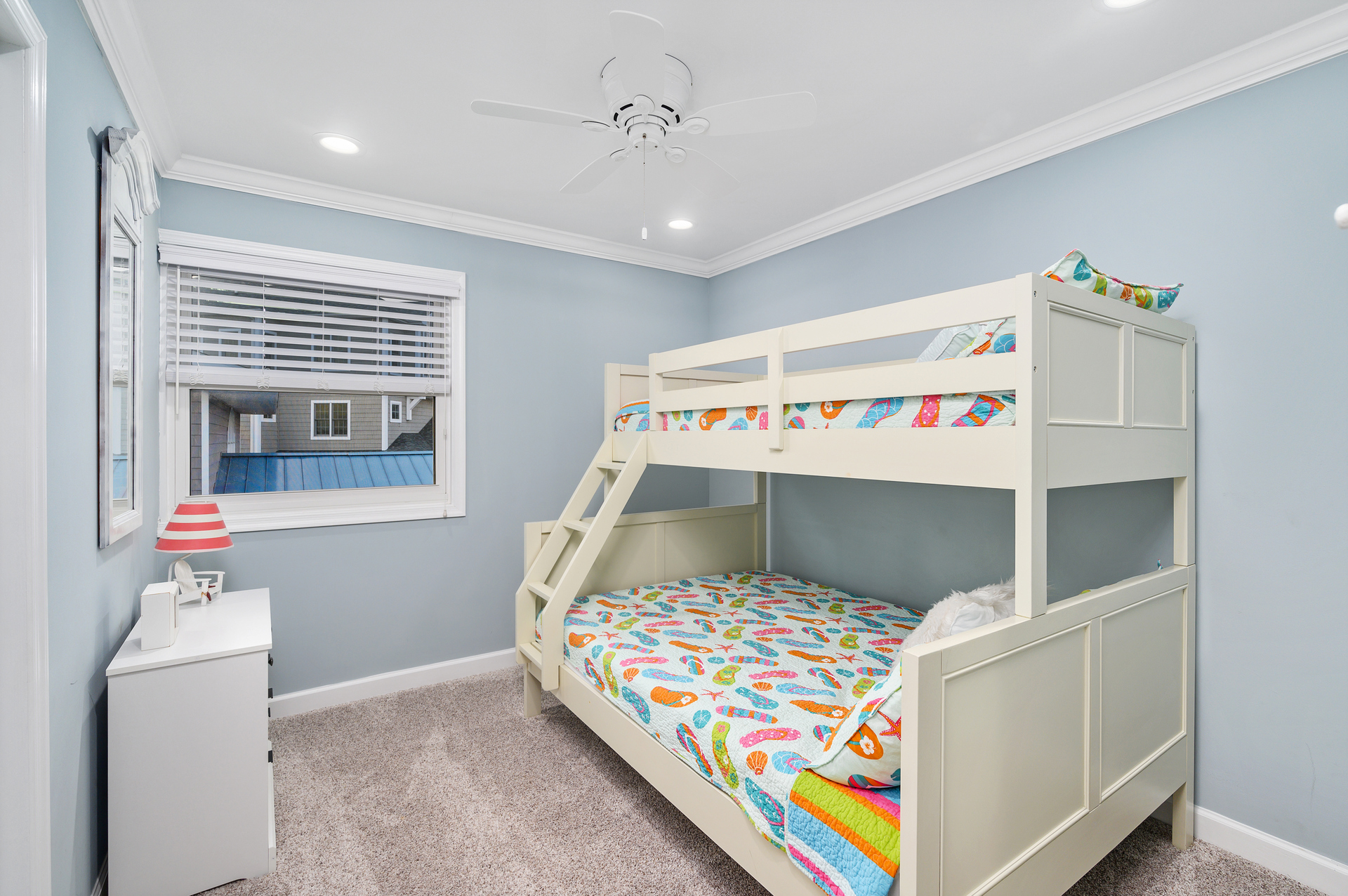 Bedroom 2 is perfect for your little ones with a pyramid bunk.