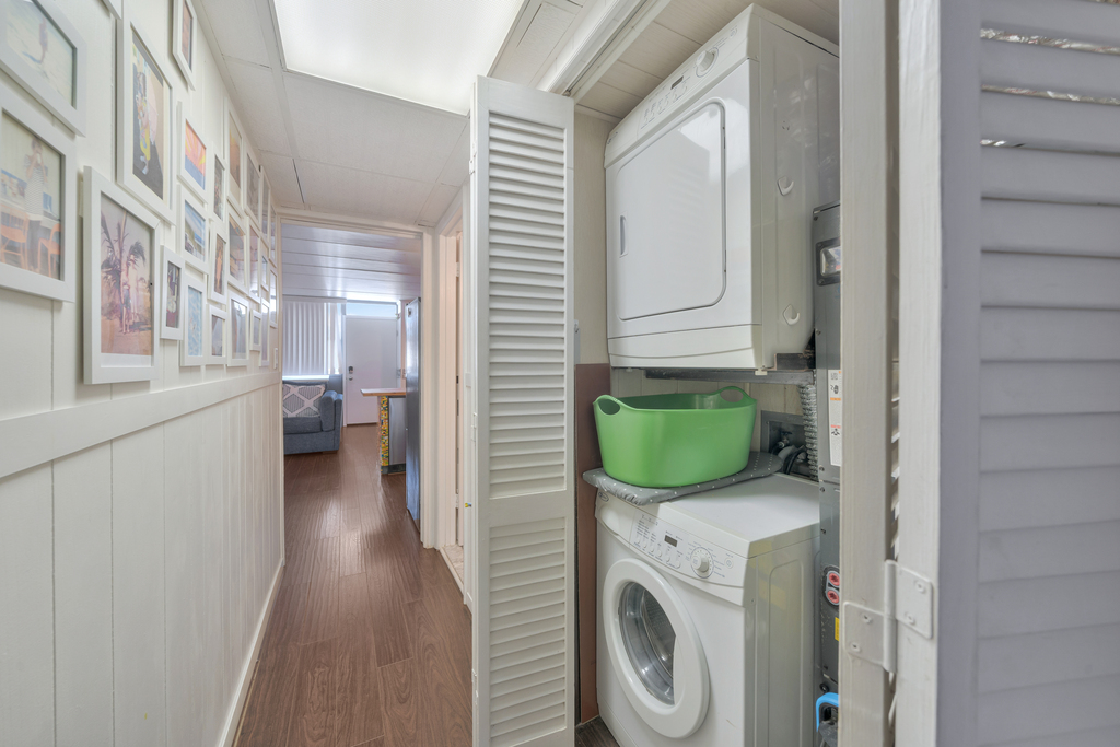 Stacked Washer & Dryer for your Convenience.