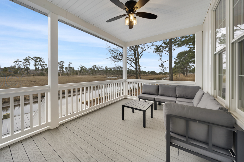 The Outdoor Living is just as magnificent with spectacular Views of a Tidal Creek.