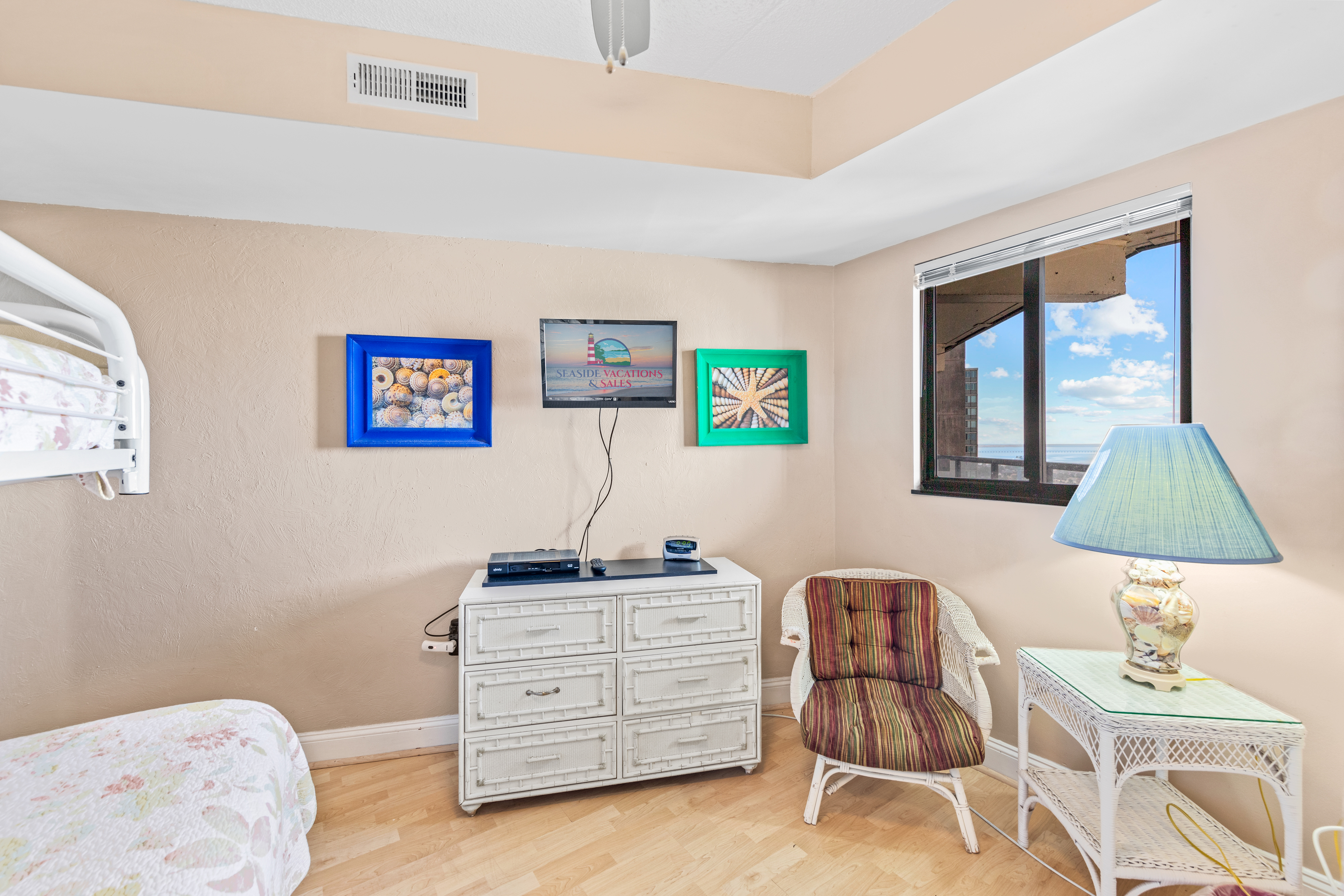 Bedroom 2 will sleep 3 in comfort and style and also has a flat screen TV.