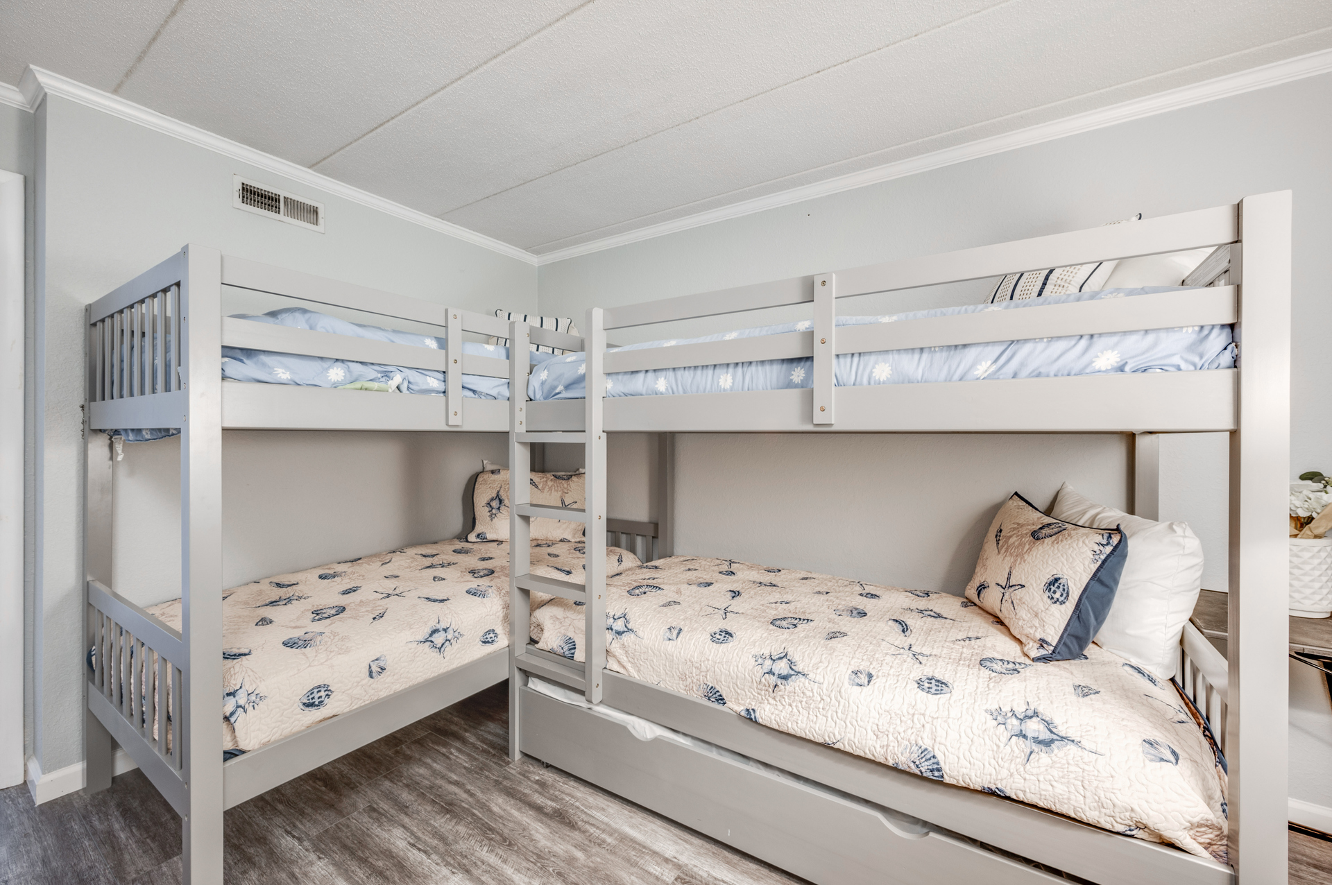 Bedroom 2 is perfect for your little ones with 2 twin bunk beds!