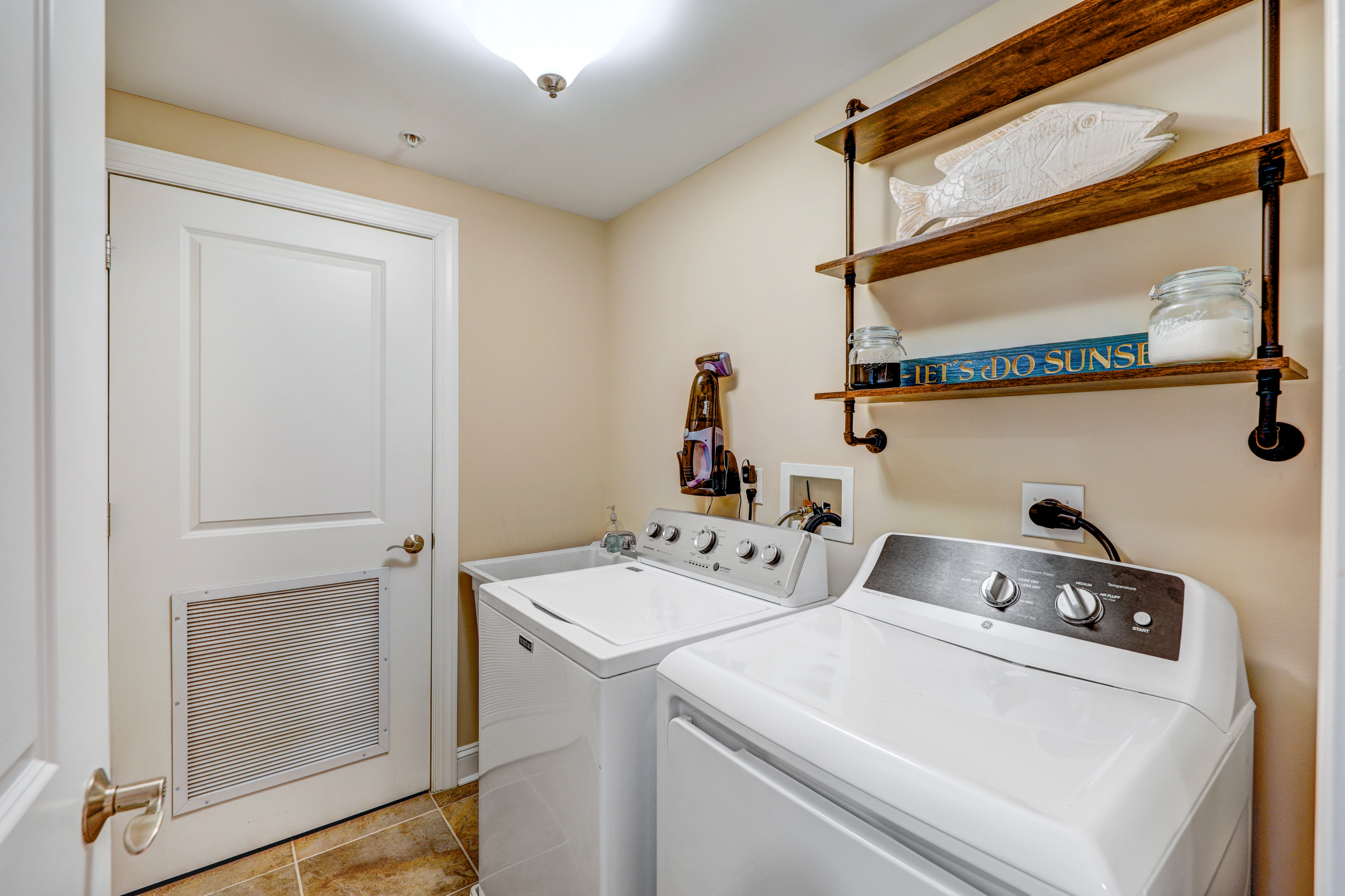 Full washer and dryer for your convenience.