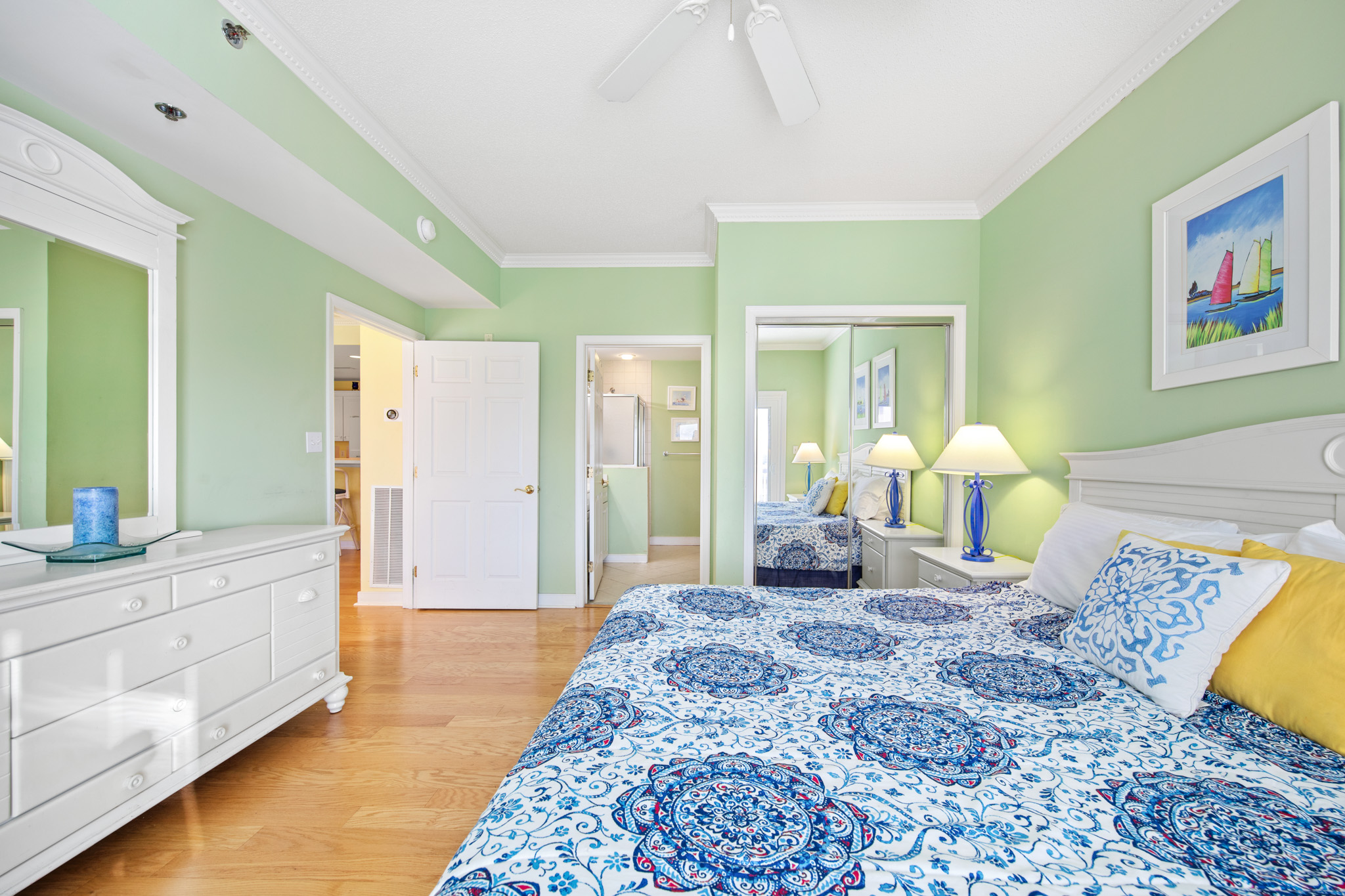 Sprawl out in the Cozy King Size Bed.