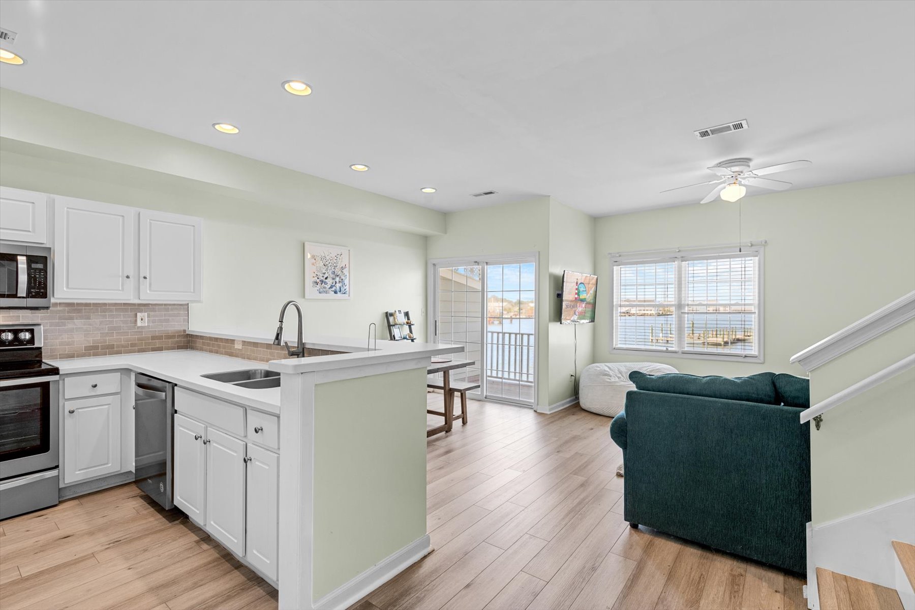 Beachy Flooring and serene Coastal Colors.