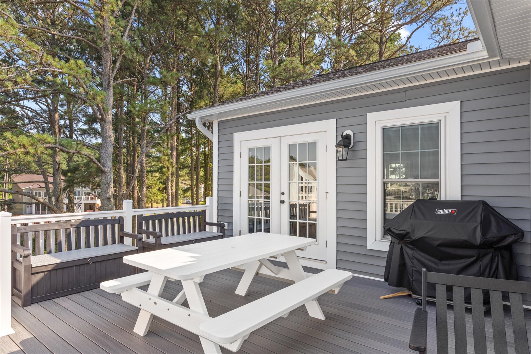 Listen to the wind rustle the leaves and the Tree Frogs sing.