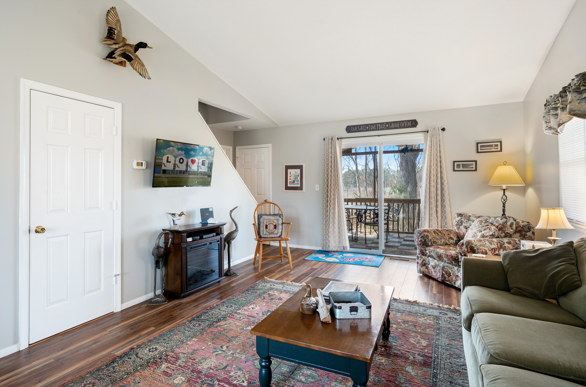 Tucked in a quiet location off Deep Hole Road.