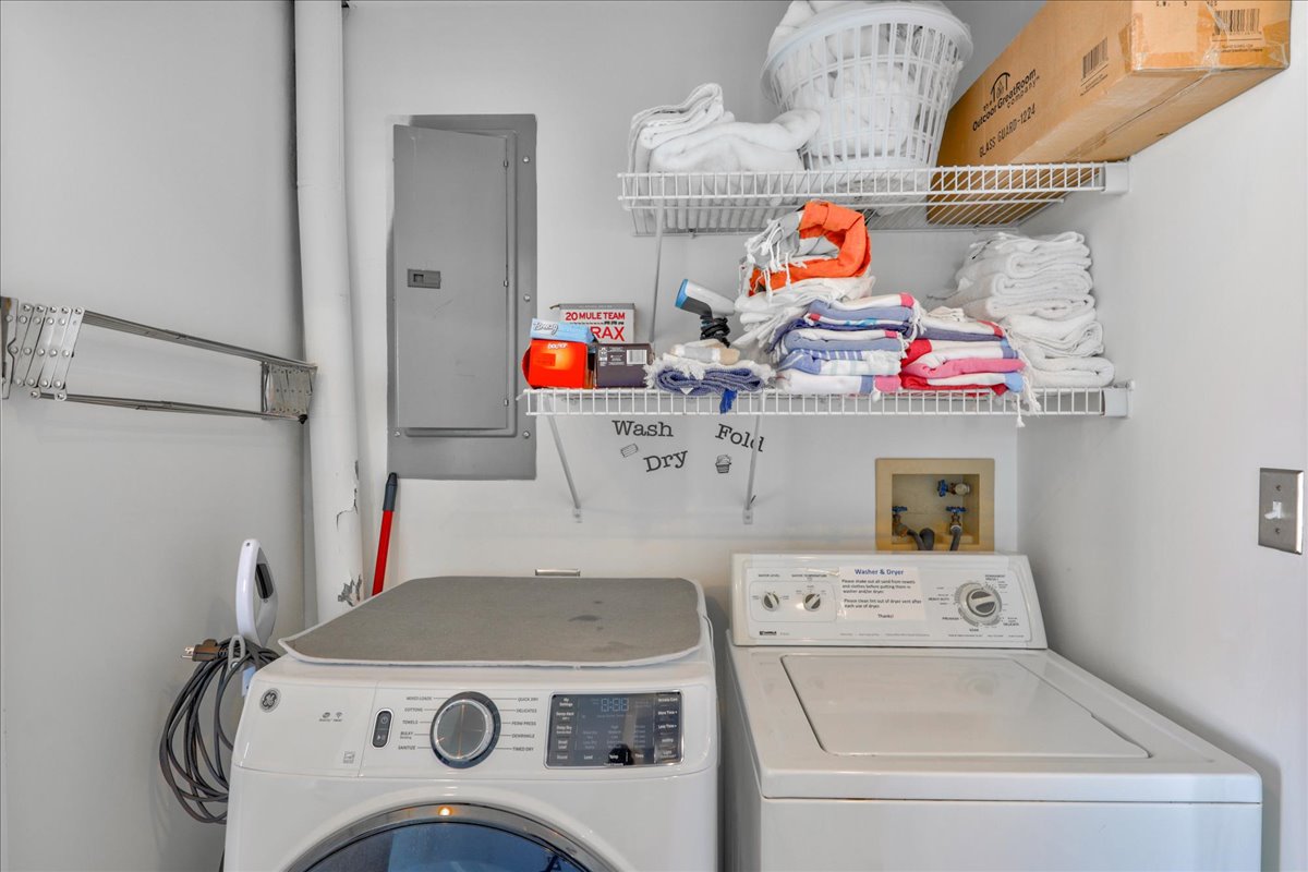 Full size washer and dryer in a private laundry area for your convivence.