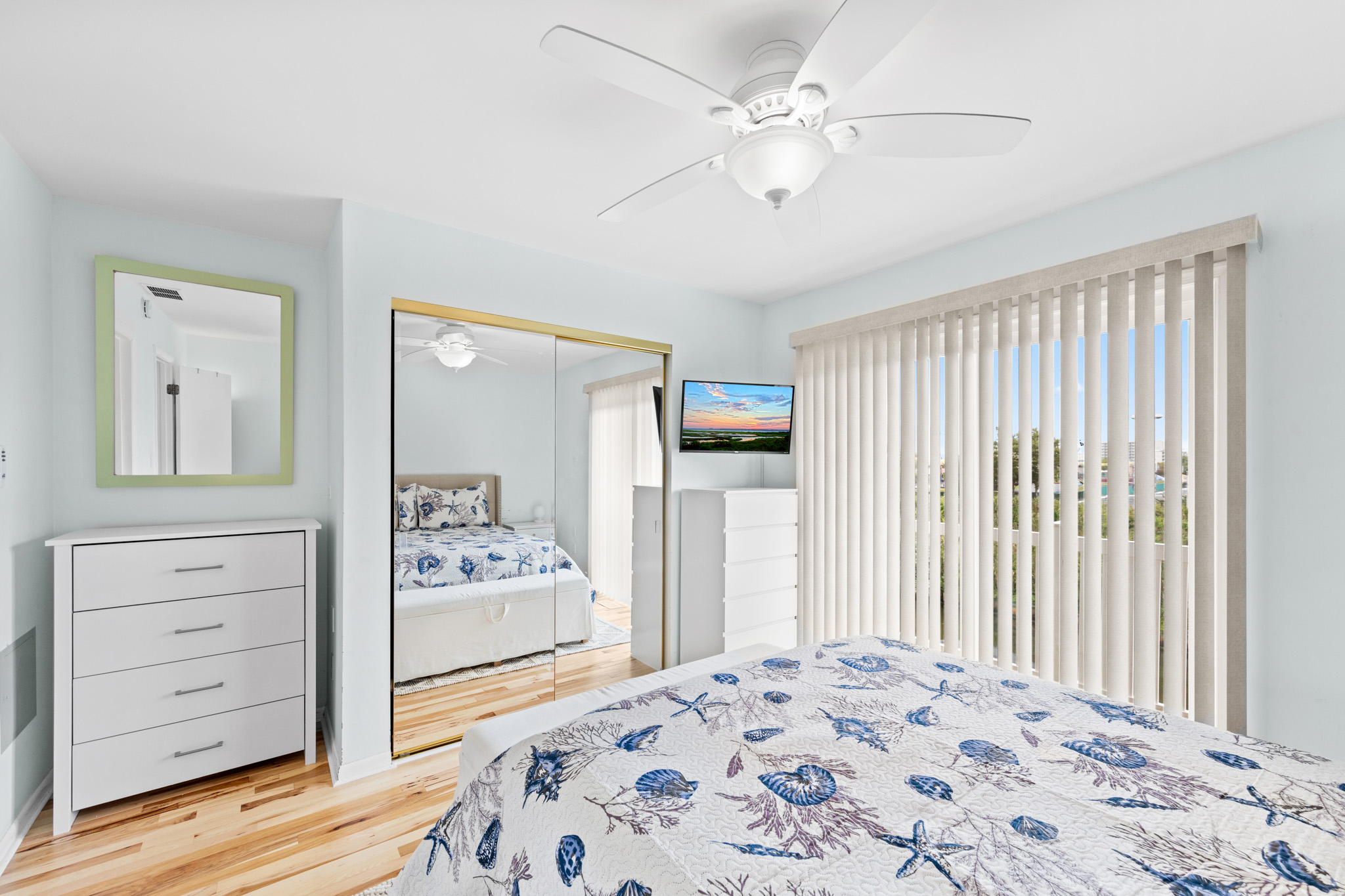 Kick back and watch a movie on the Flat Screen TV.