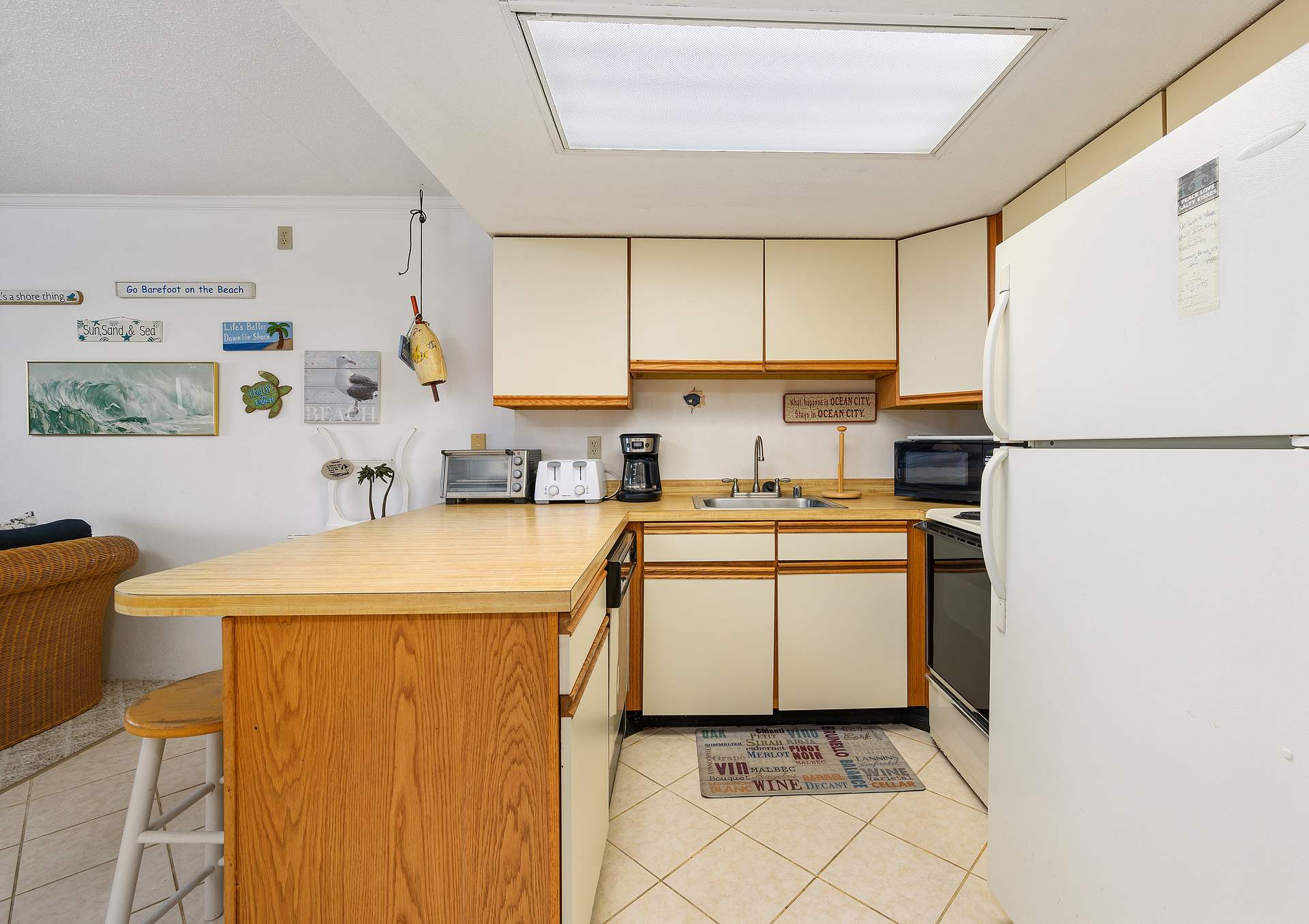 Plenty of counter space provides an area for packing the coolers or prepping Dinner