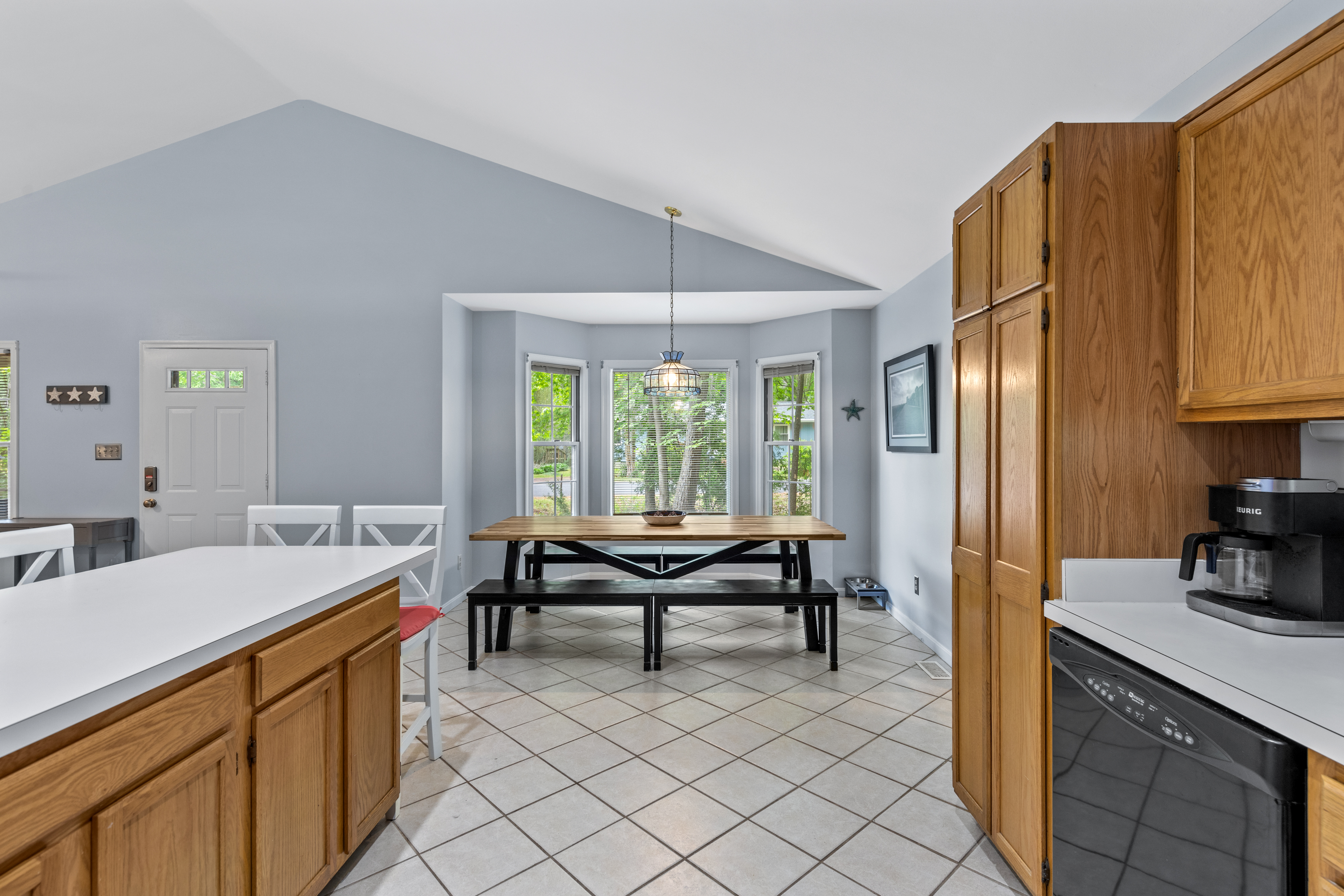 The Kitchen leads right into the Spacious Sunroom.