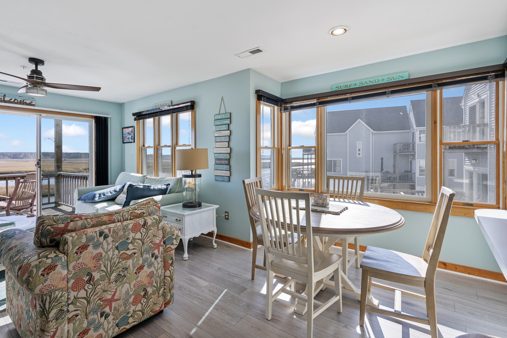 Dine in the comfort of the AC or wander to a Local Restaurant.