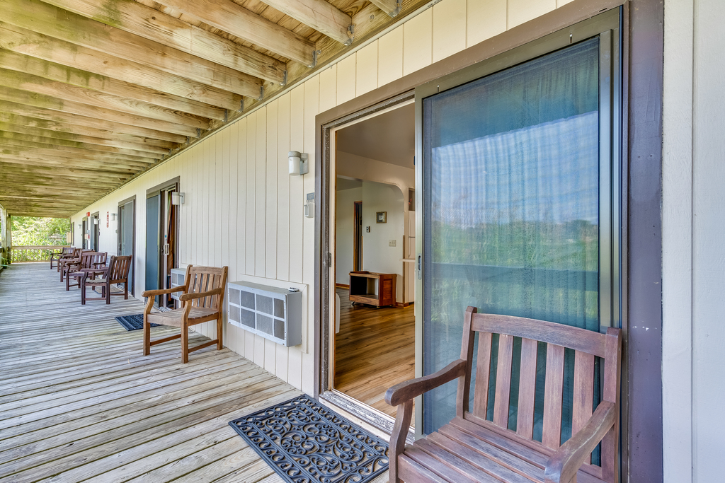 Relax and watch the Herons over the water.