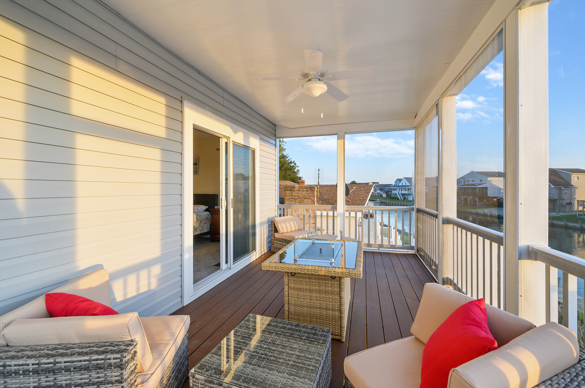 Slip out to your Private Waterfront Screened Porch.