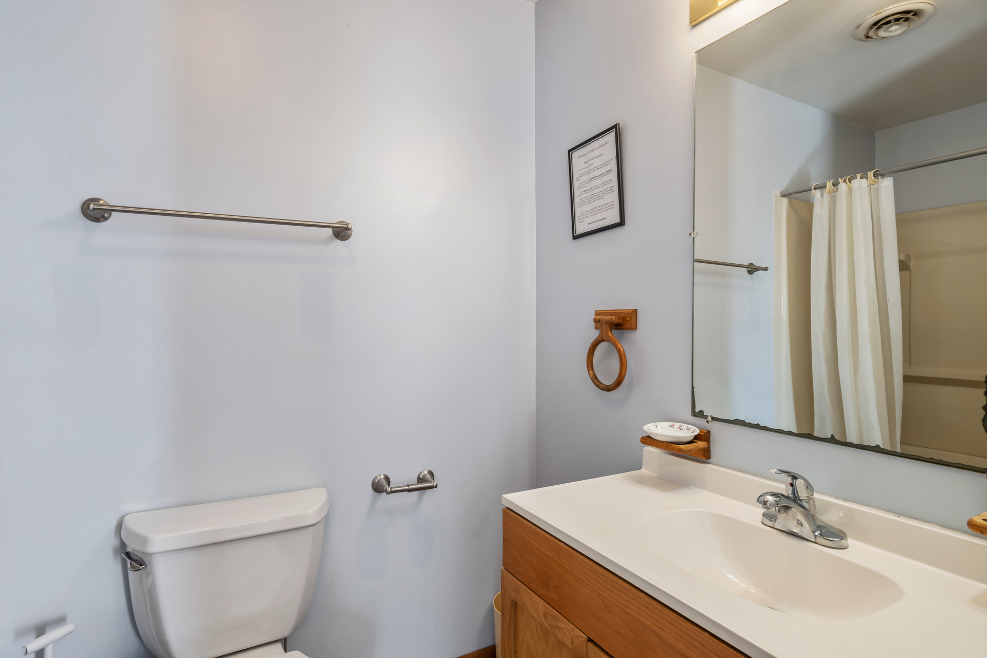 Private Master Bath with Colors of Sand and Sea.