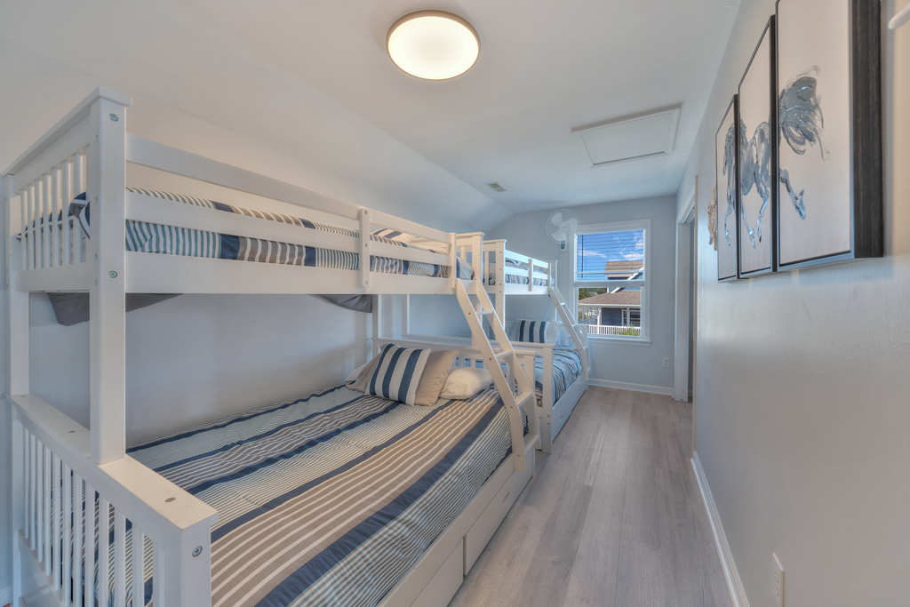 Bedroom 4 has 2 Sets of Twin Bunkbeds and sleeps 4.