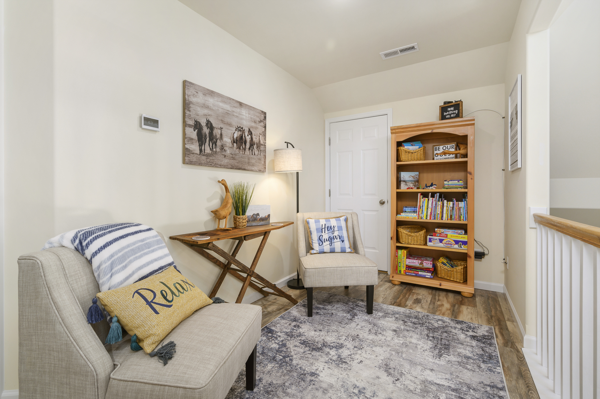 Wandering upstairs, the Sitting Area is a great place to curl up with a good book.