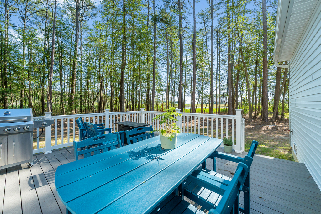 Dine with Bay Views while the kids - human and furbaby - play in the yard!