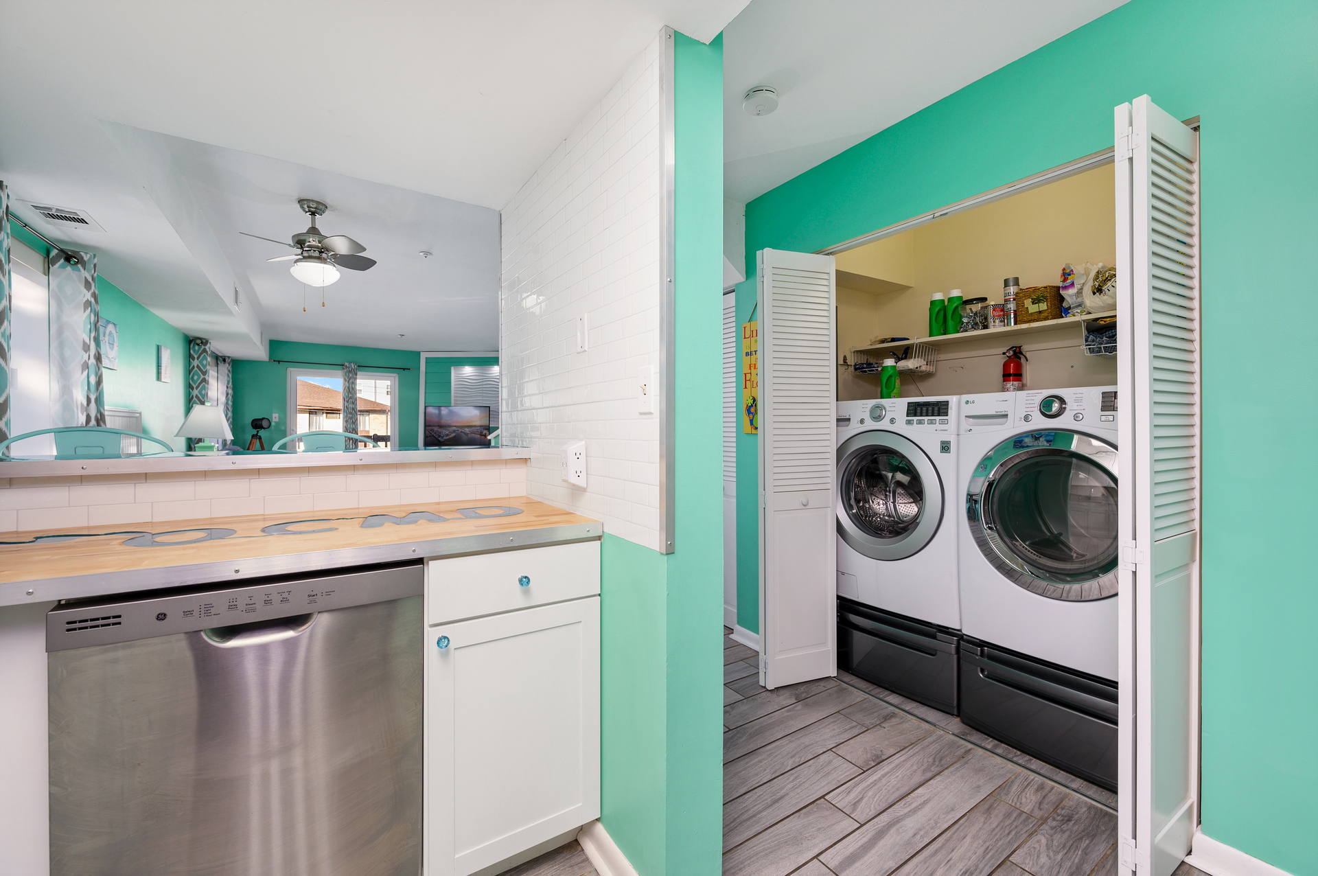 A full sized washer and dryer for your convenience!