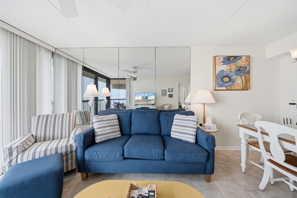 Cozy up on the couch and take a great nap after a long, exhausting day at the beach.